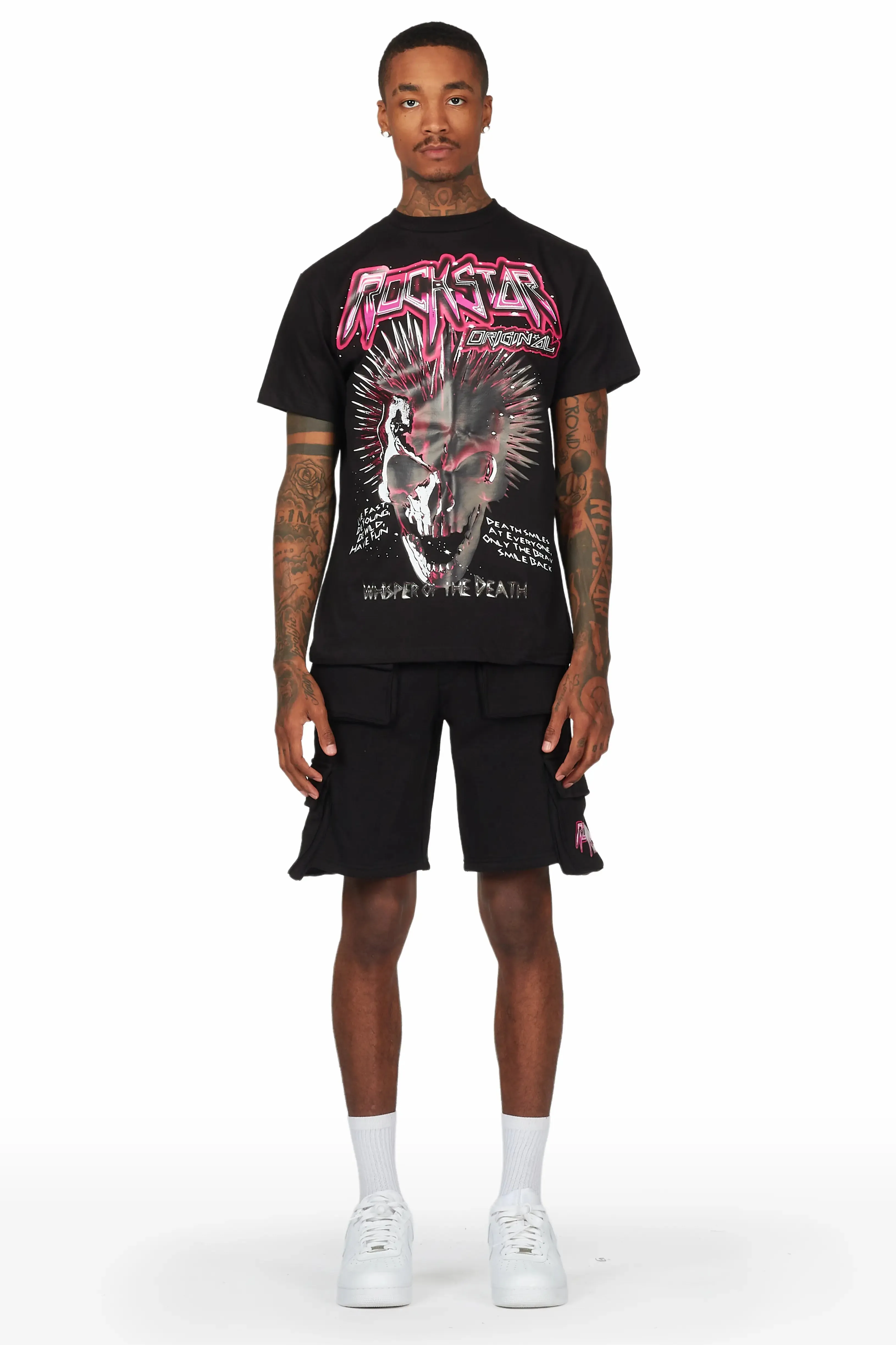 Obern Black T-Shirt Short Set sold by Rockstar Original product image thumbnail 2