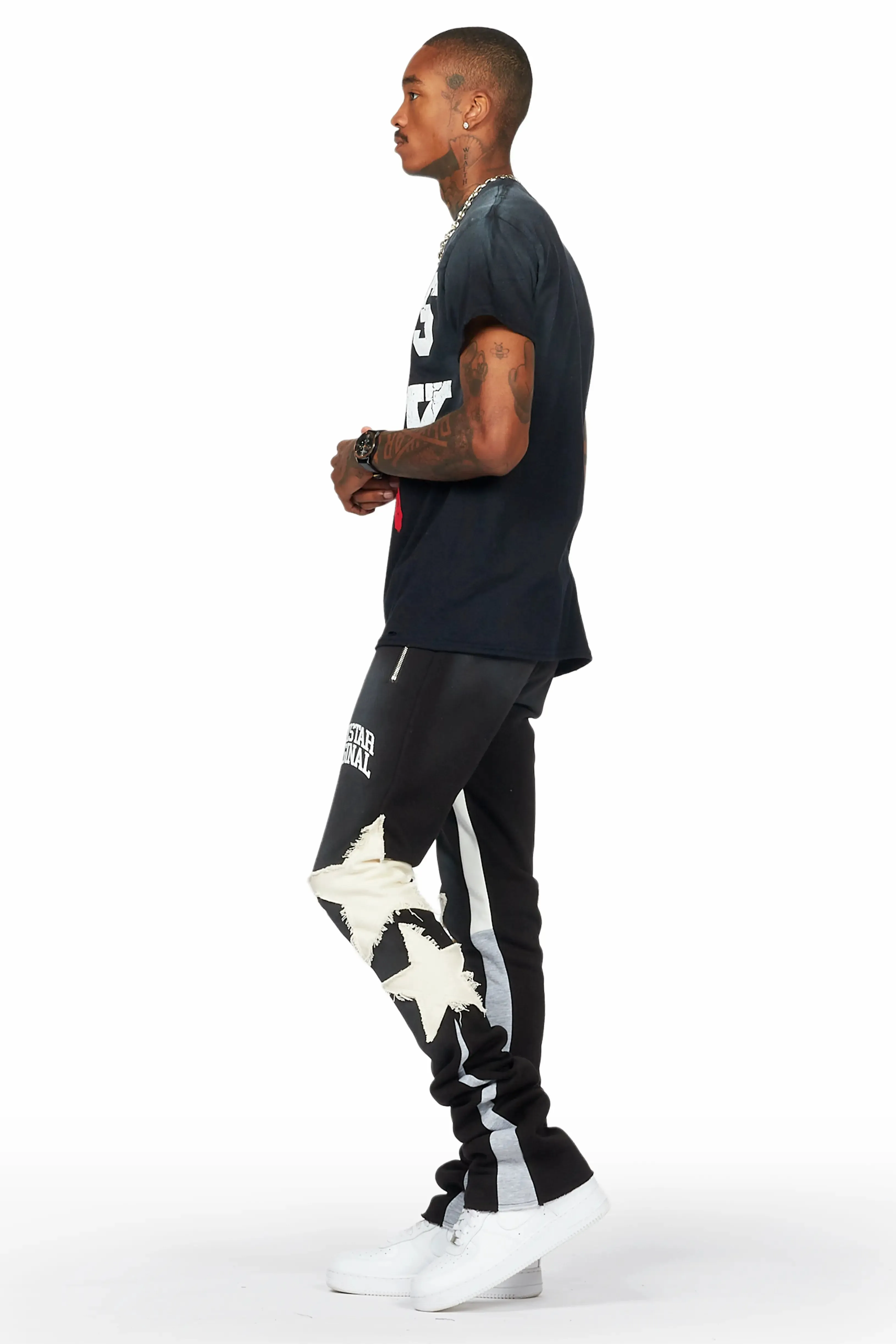 Pacino Black/Grey T-Shirt/Stacked Flare Track Set sold by Rockstar Original product image thumbnail 5