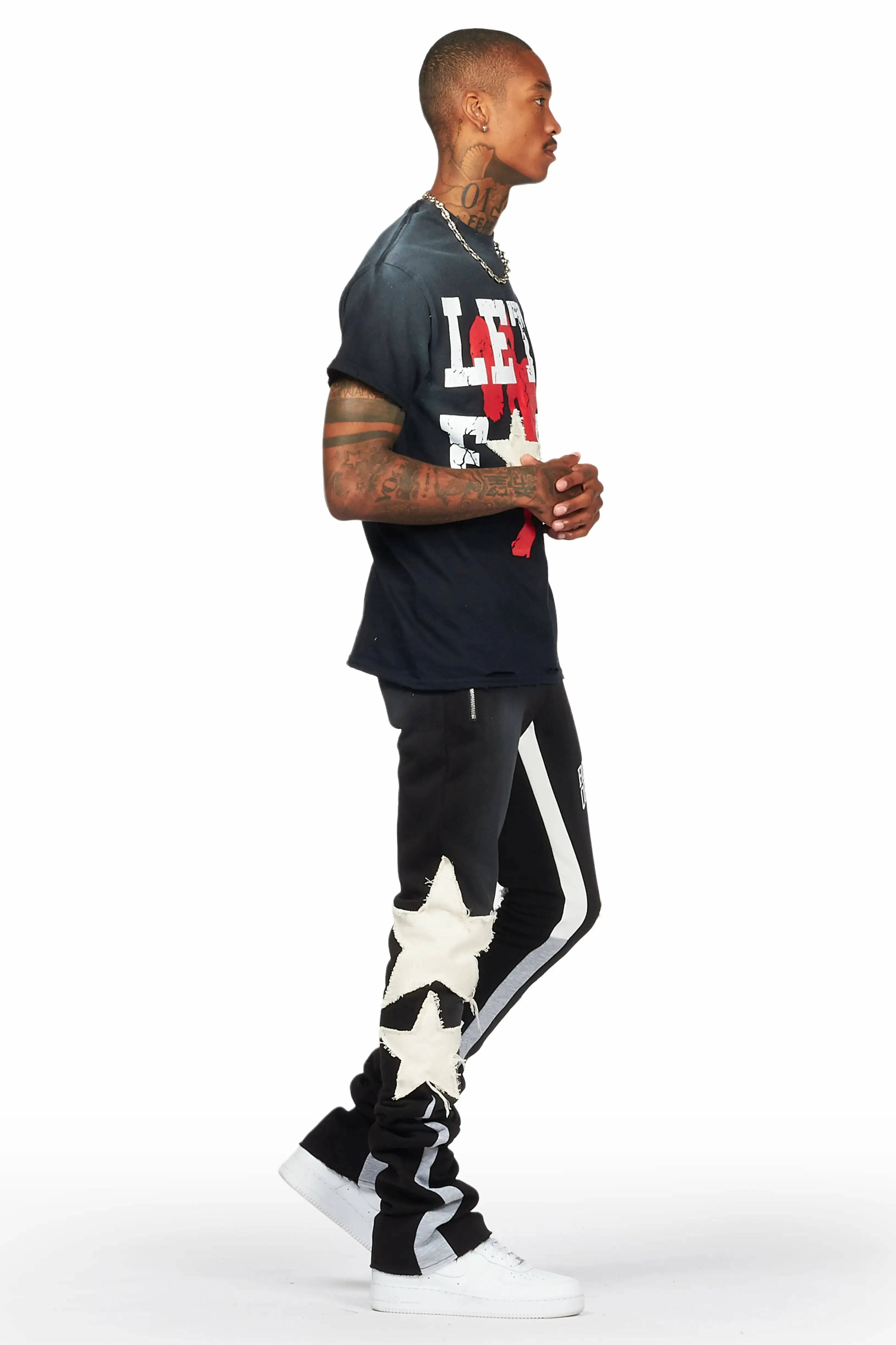 Pacino Black/Grey T-Shirt/Stacked Flare Track Set sold by Rockstar Original product image thumbnail 3