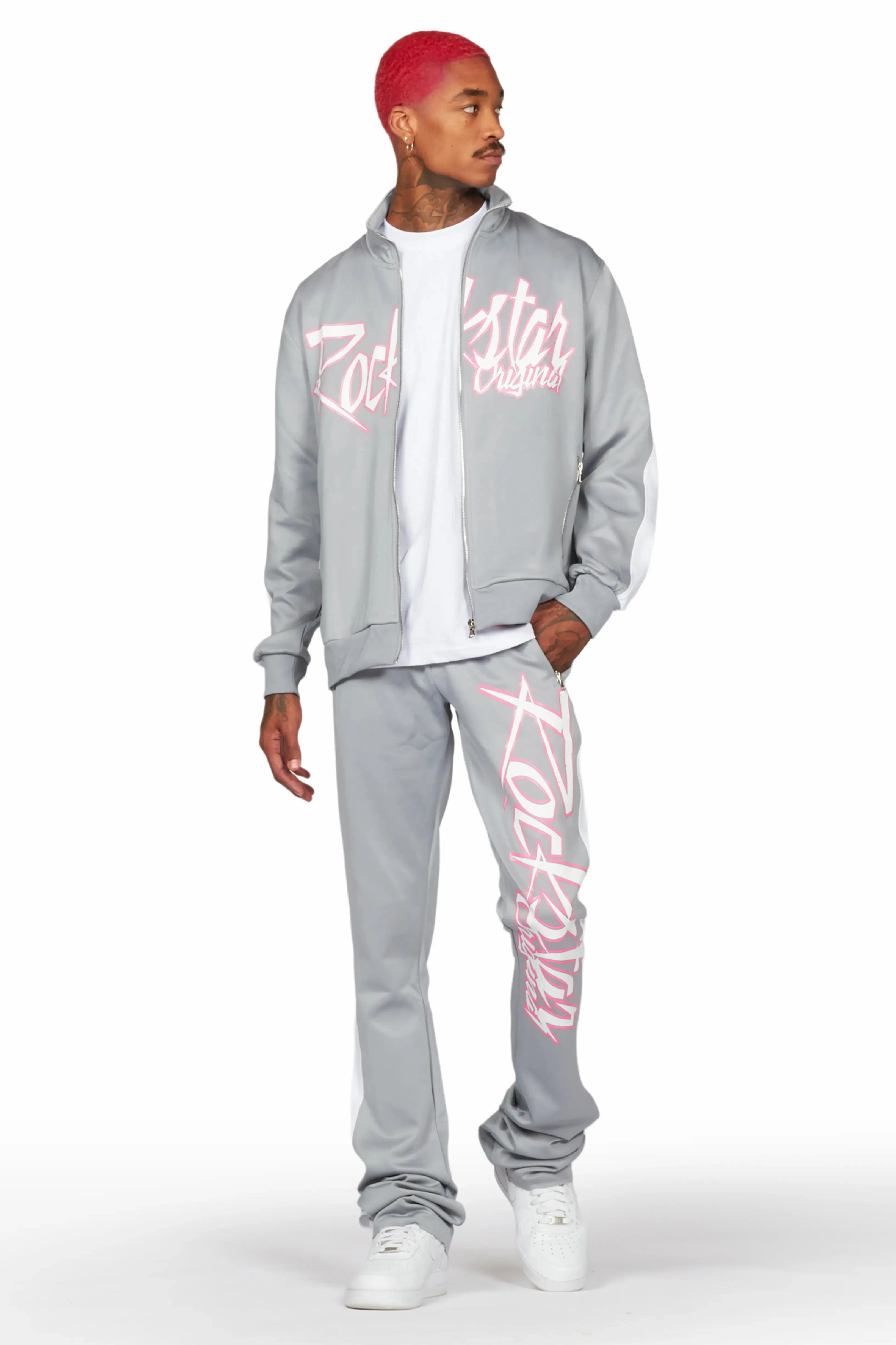 Kalibre Grey Tricot Super Stacked Track Set sold by Rockstar Original