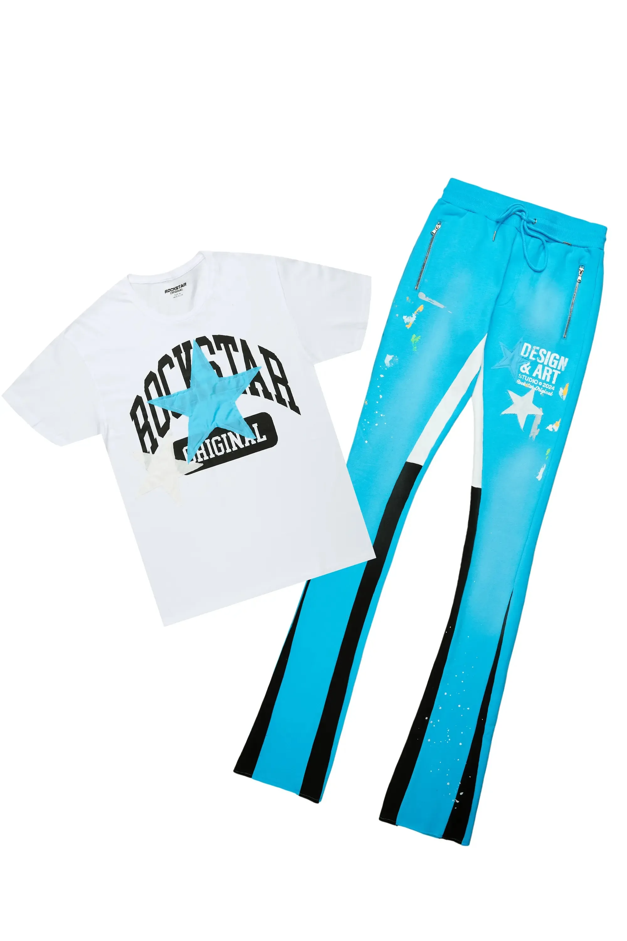 Mallor Blue T-Shirt/Super Stacked Track Set sold by Rockstar Original