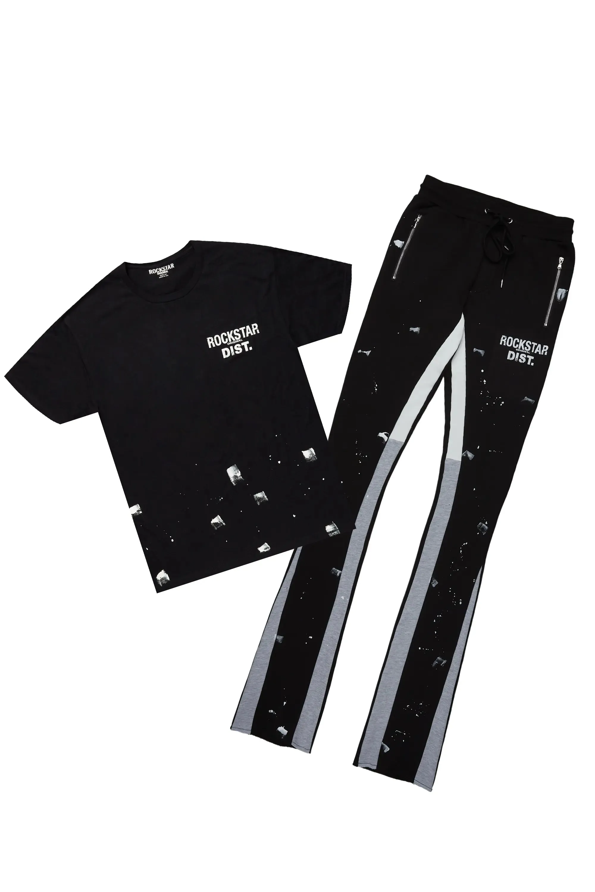 Raffer Black T-Shirt Super Stacked Flare Track Set sold by Rockstar Original