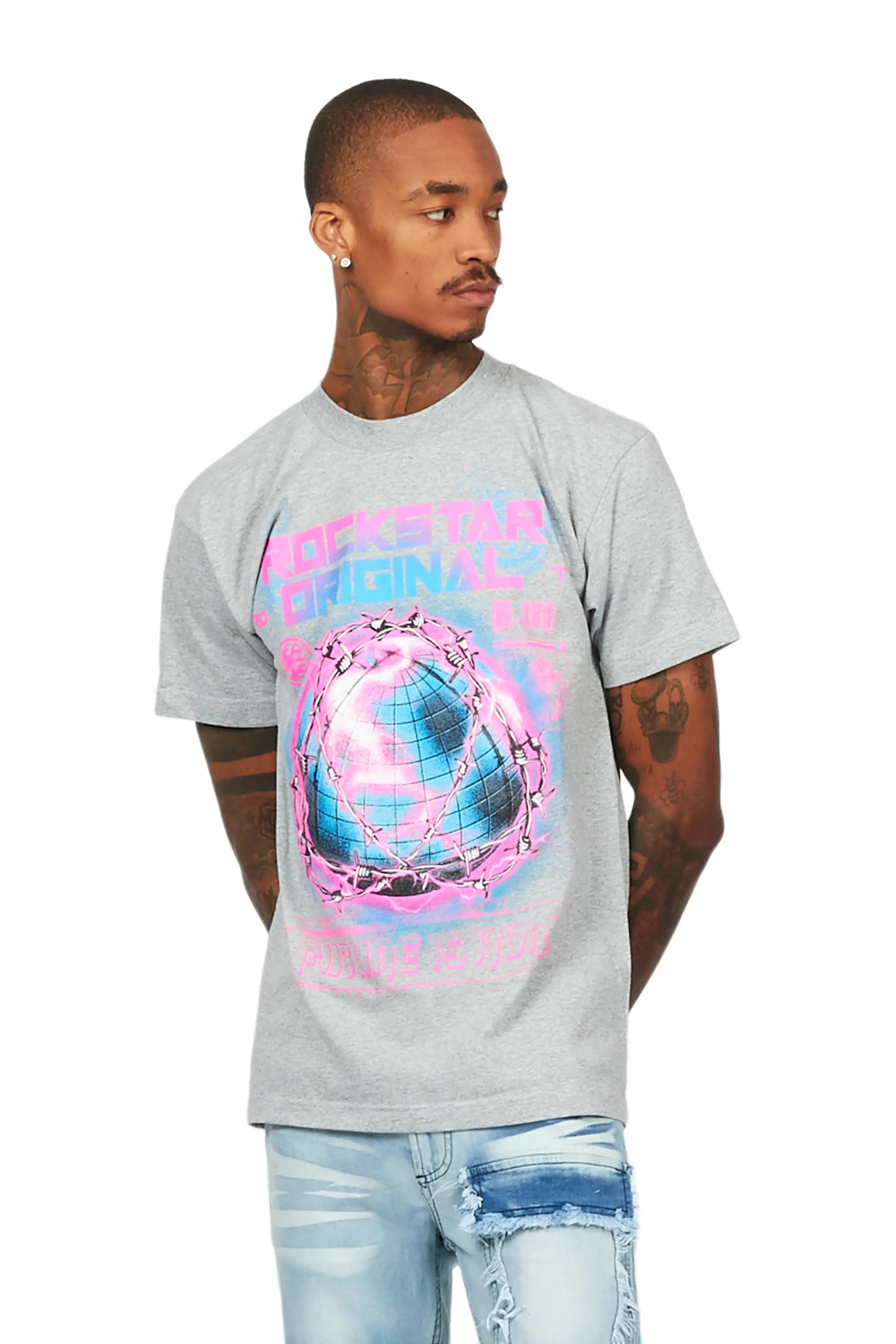 Digital Heather Grey Graphic T-Shirt sold by Rockstar Original product image thumbnail 4