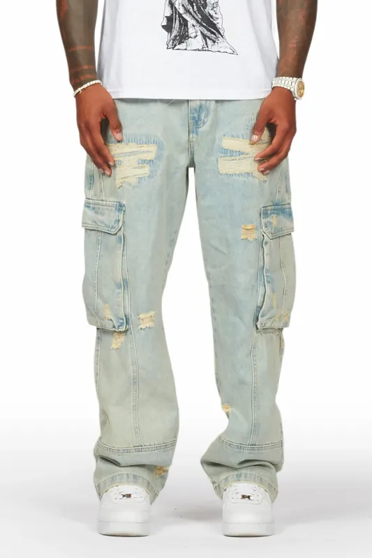 Nand Light Blue Baggy Cargo Jean sold by Rockstar Original
