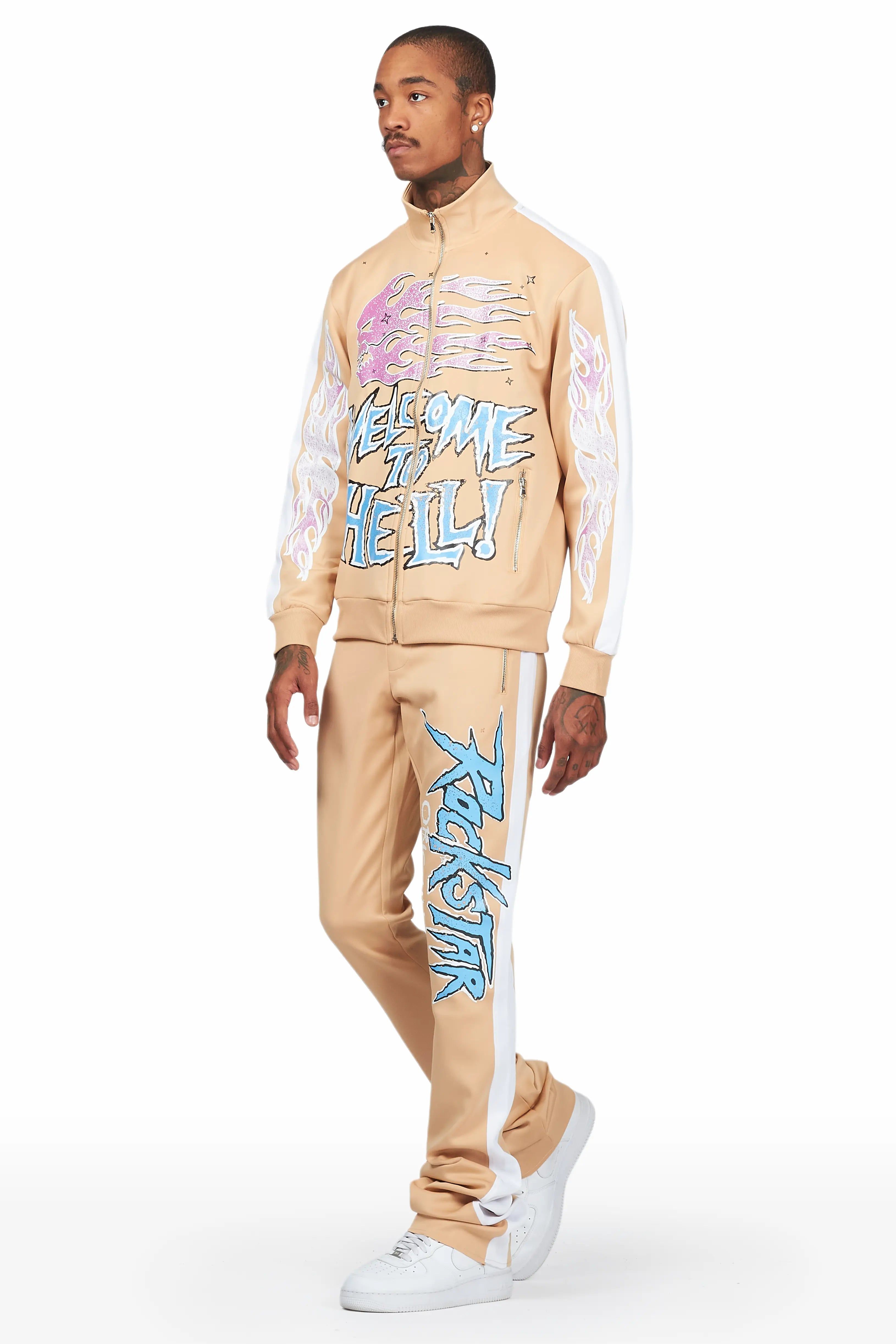 Alonzo Beige Tricot Super Stacked Track Set sold by Rockstar Original product image thumbnail 3