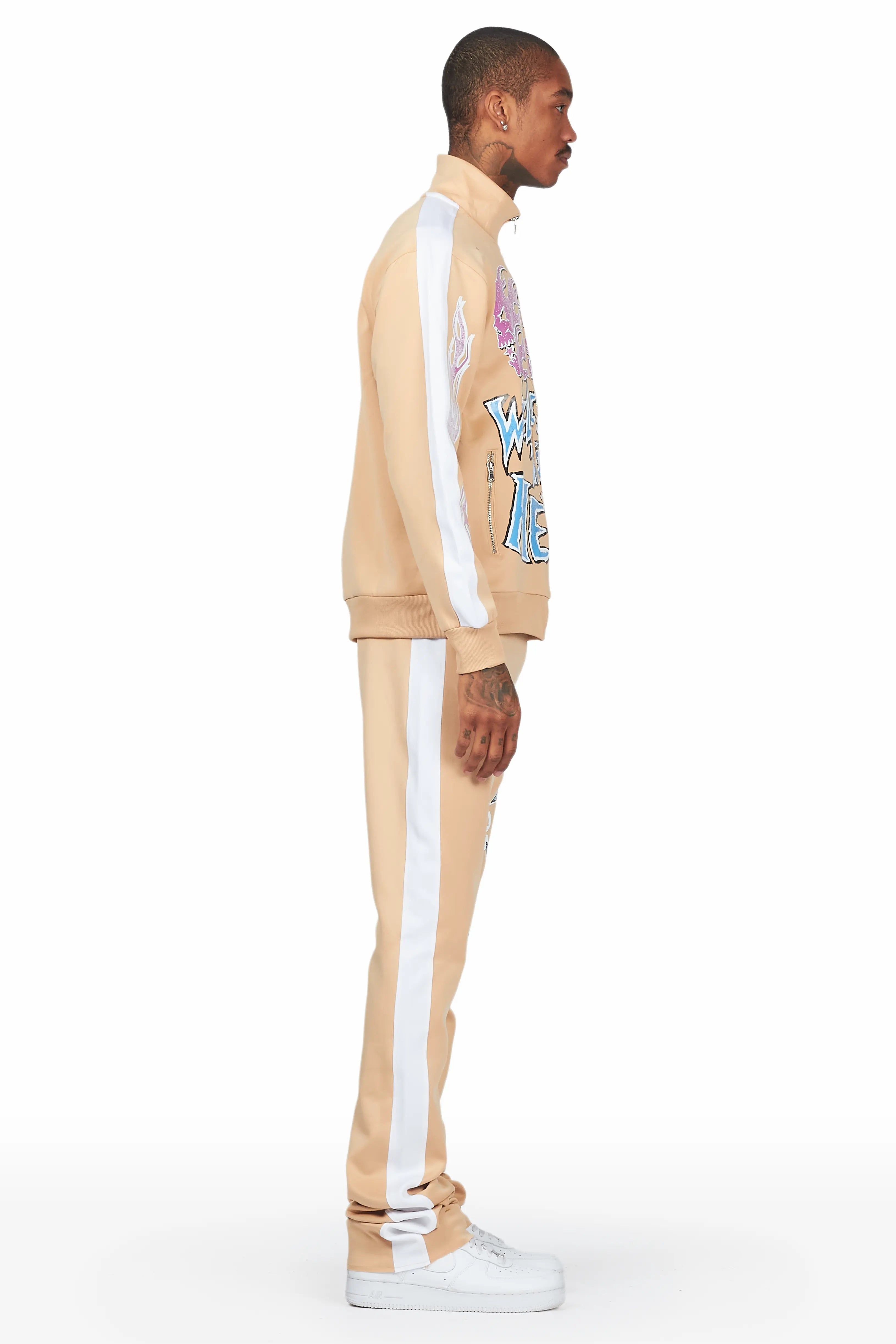 Alonzo Beige Tricot Super Stacked Track Set sold by Rockstar Original product image thumbnail 4