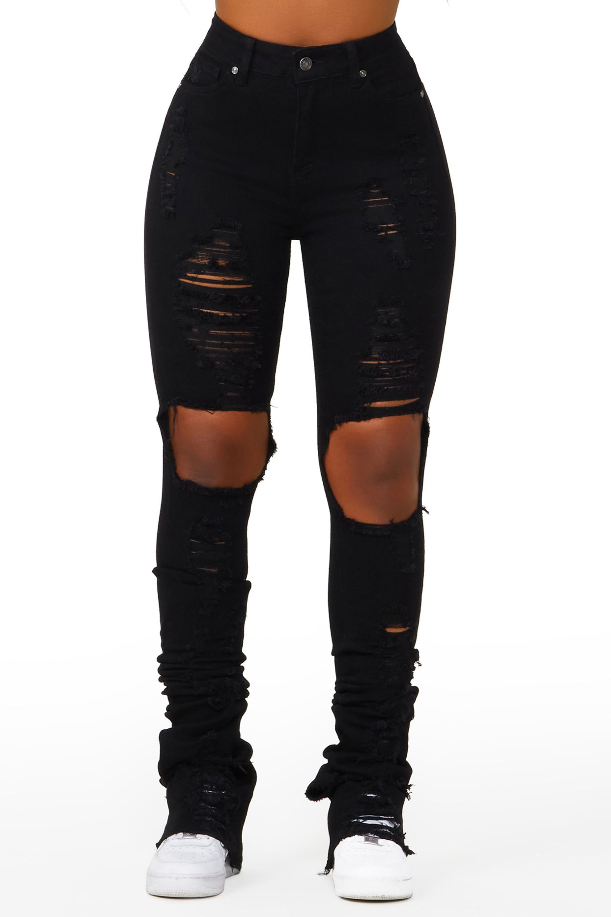 Makena Black Super Stacked Jean sold by Rockstar Original product image thumbnail 4