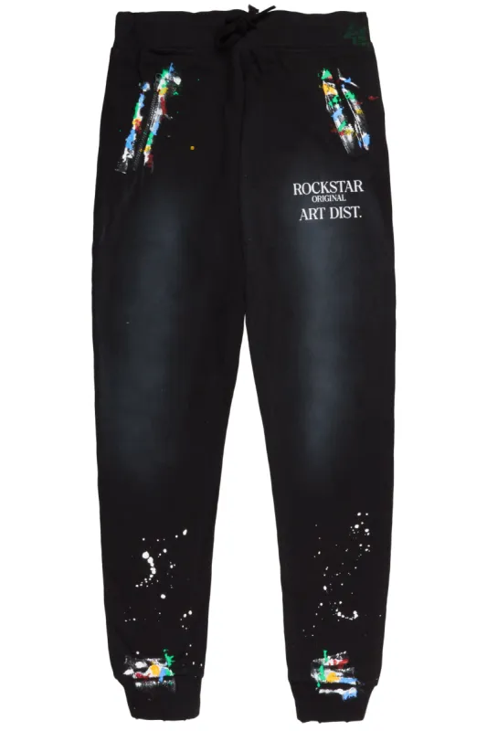 Rockstar Art Dist. Black Trackpant sold by Rockstar Original
