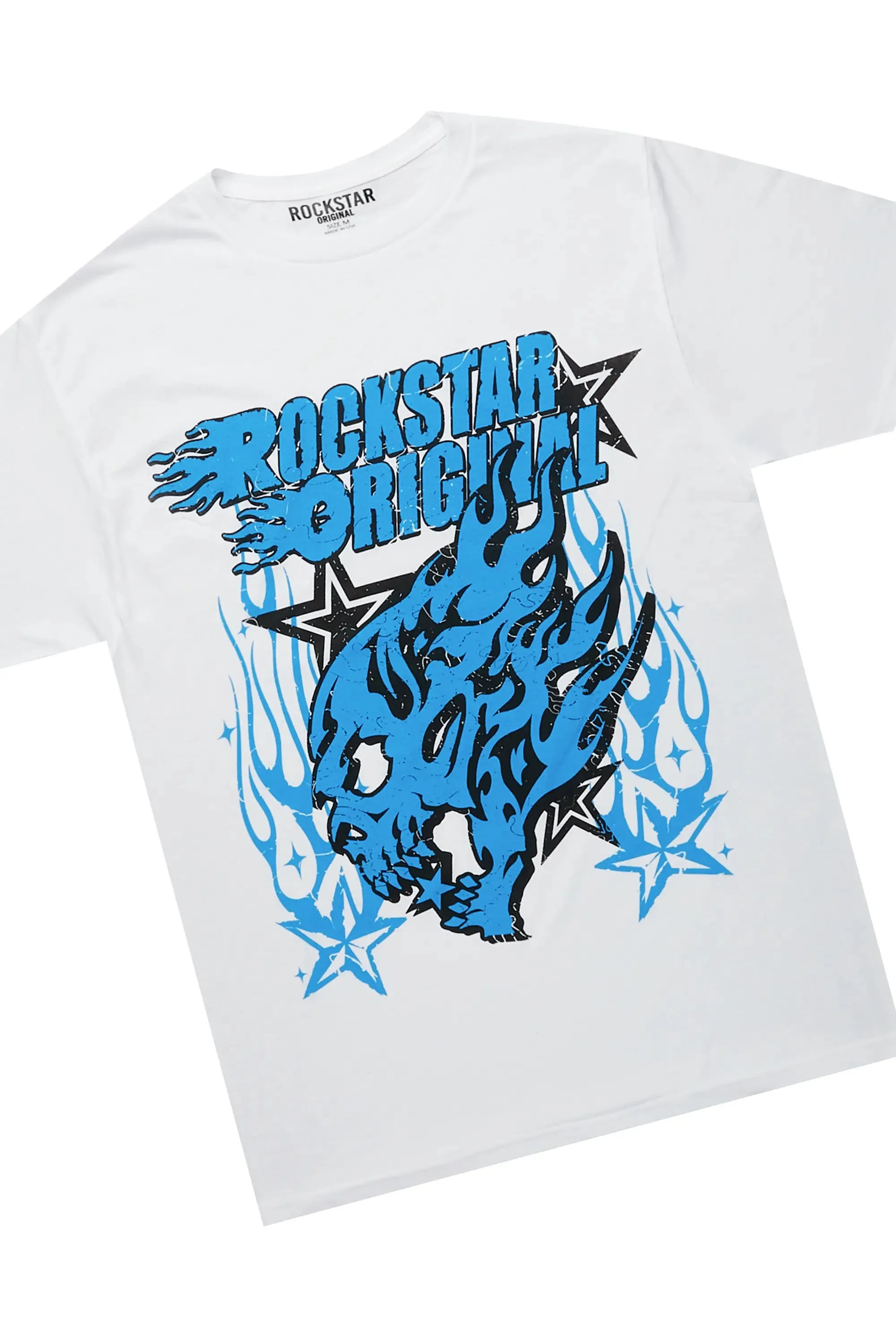 Smitty White T-Shirt & Asle Blue Super Stacked Flare Jean Bundle sold by Rockstar Original product image thumbnail 2