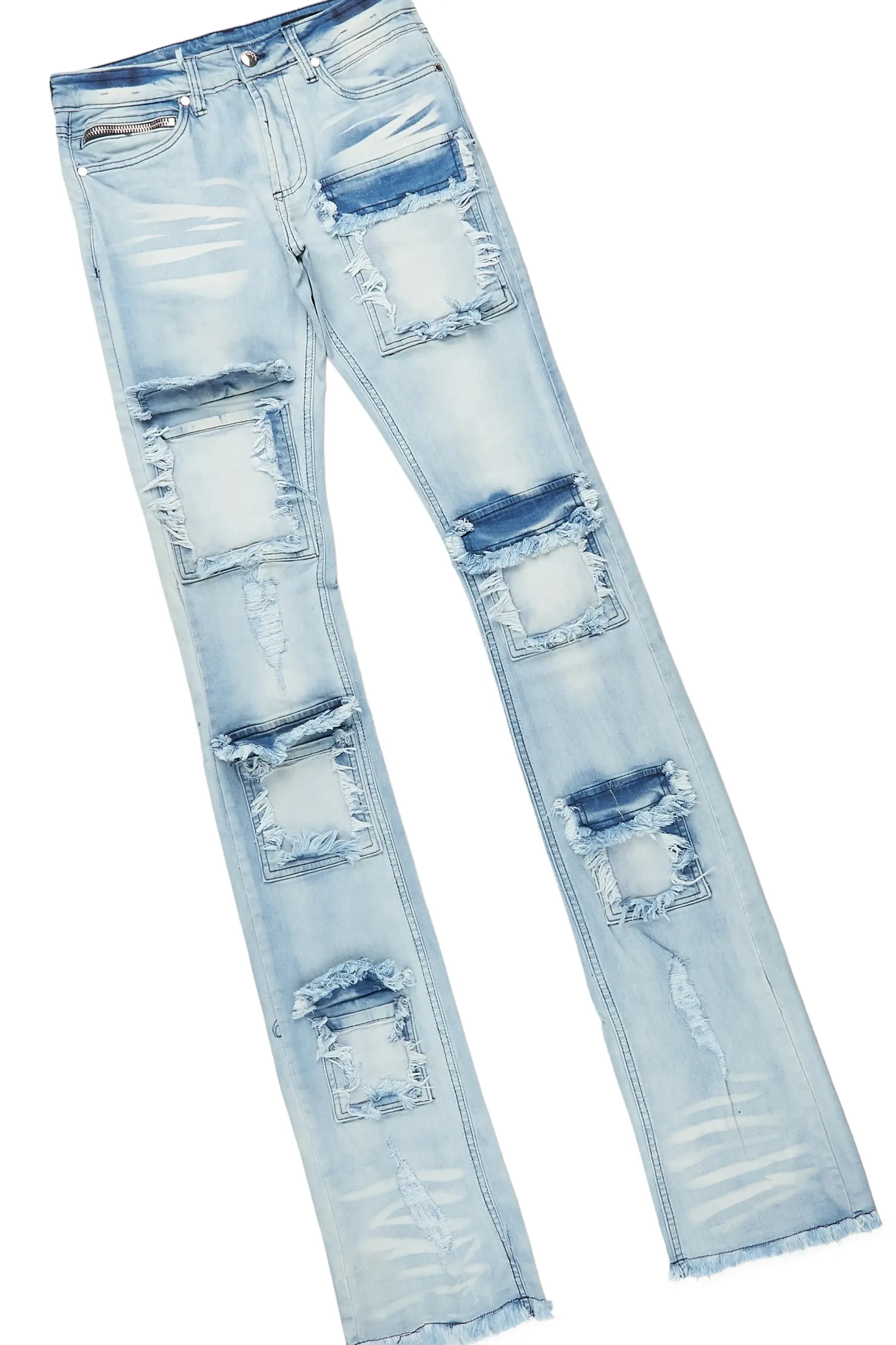 Smitty White T-Shirt & Asle Blue Super Stacked Flare Jean Bundle sold by Rockstar Original product image thumbnail 3