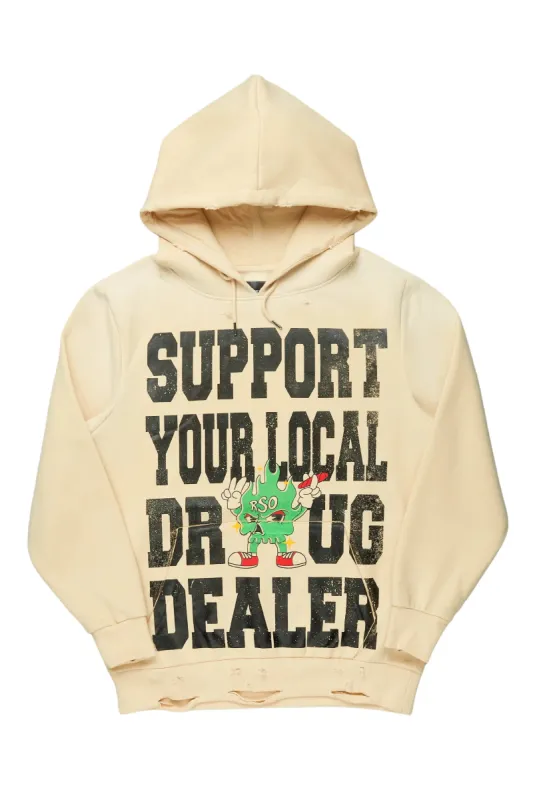 Tarl Beige Distressed Graphic Hoodie sold by Rockstar Original