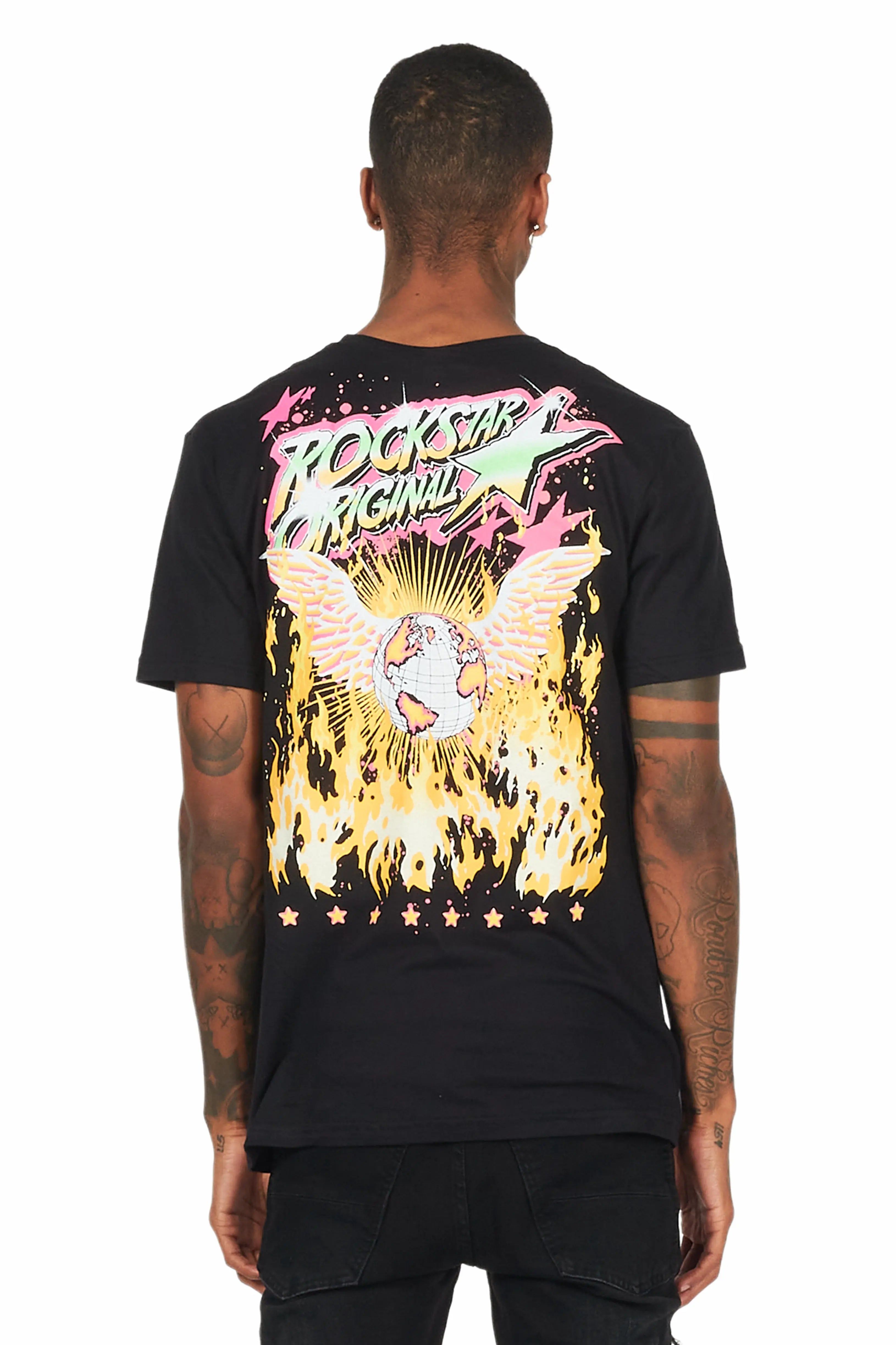 Whitefall Black Graphic T-Shirt sold by Rockstar Original product image thumbnail 4