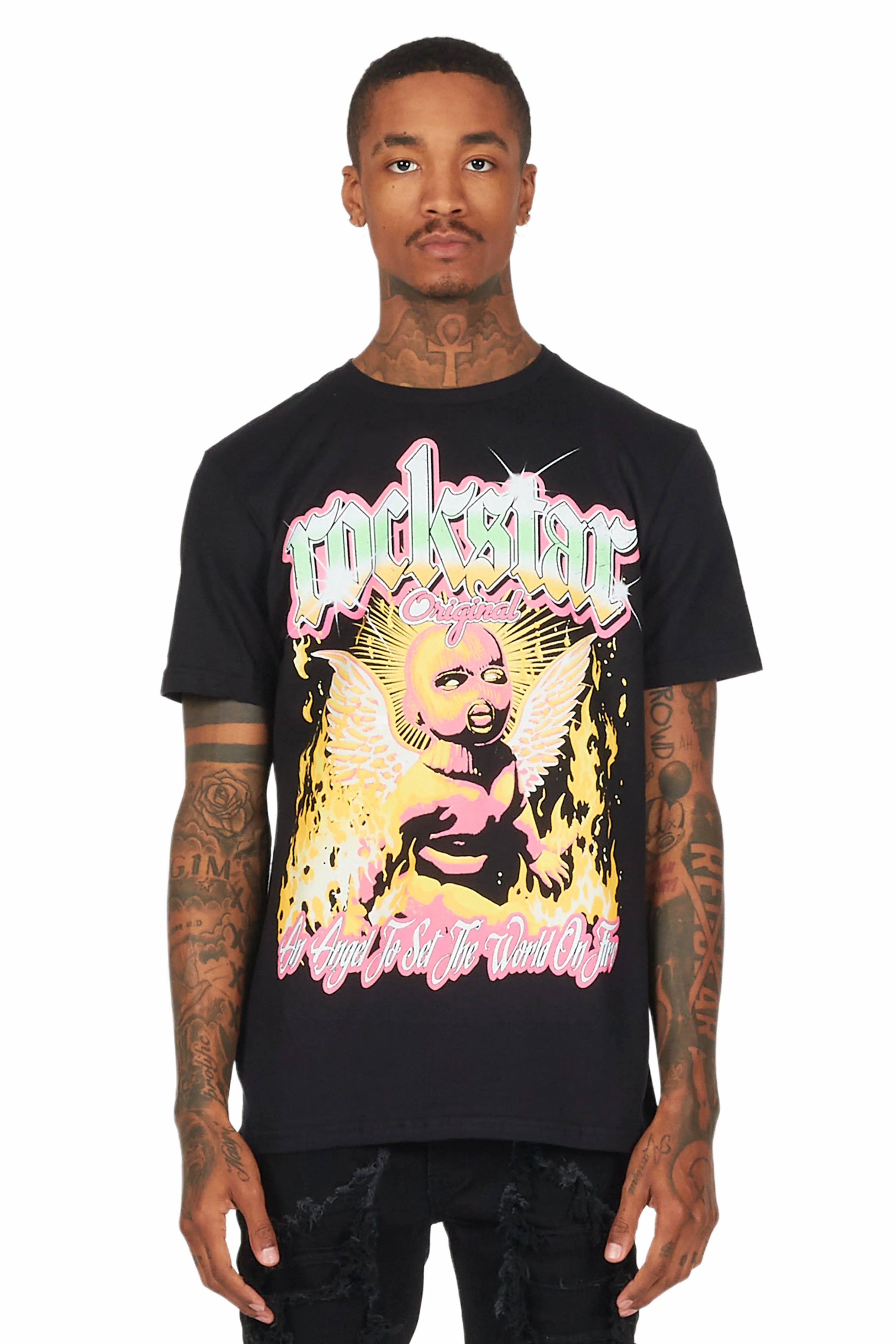 Whitefall Black Graphic T-Shirt sold by Rockstar Original