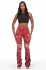 Khaleesy Red Camo Stacked Flare Jean sold by Rockstar Original
