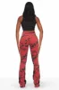 Khaleesy Red Camo Stacked Flare Jean sold by Rockstar Original