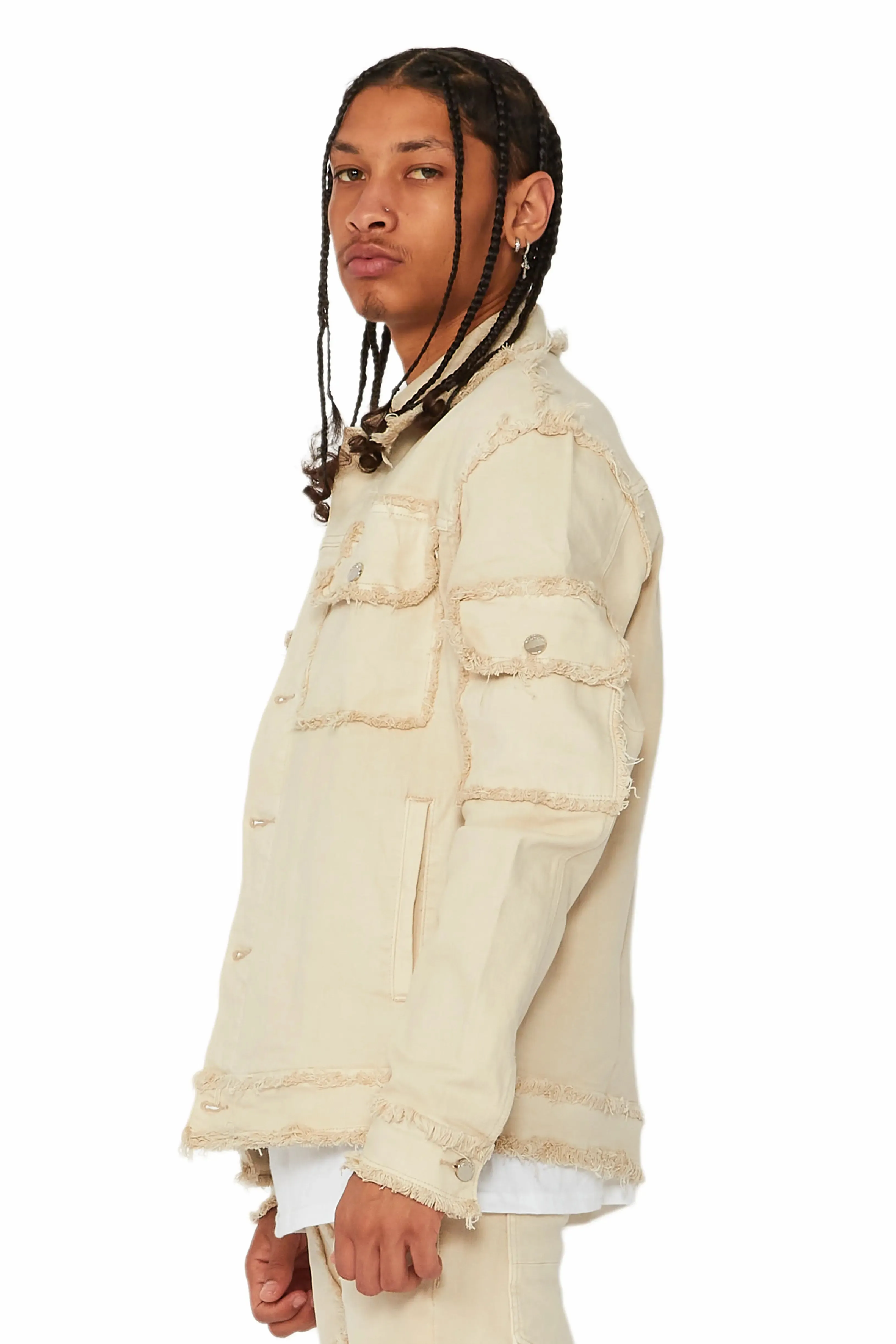 Tyrell Beige Jean Jacket sold by Rockstar Original product image thumbnail 2