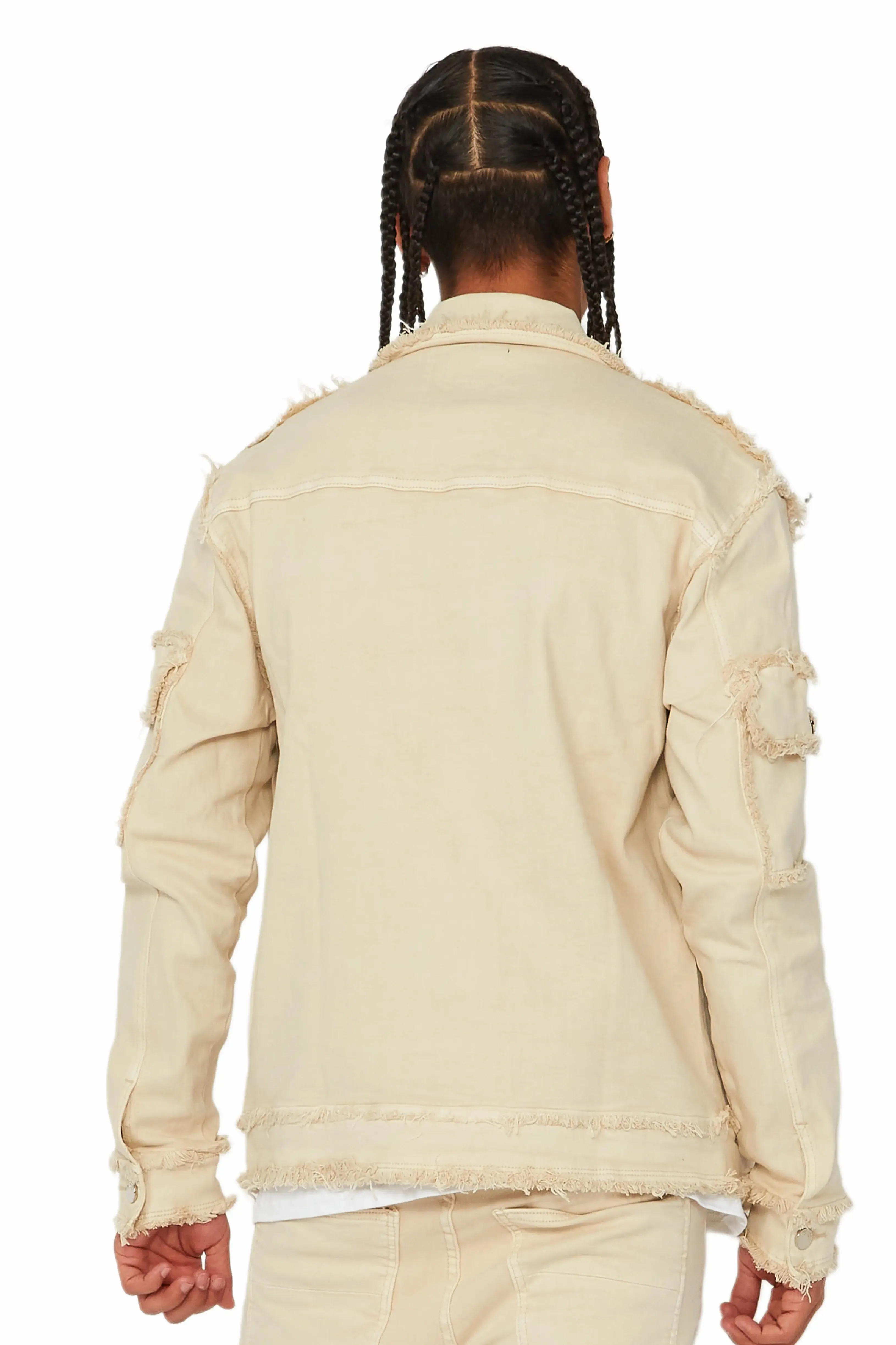 Tyrell Beige Jean Jacket sold by Rockstar Original product image thumbnail 3