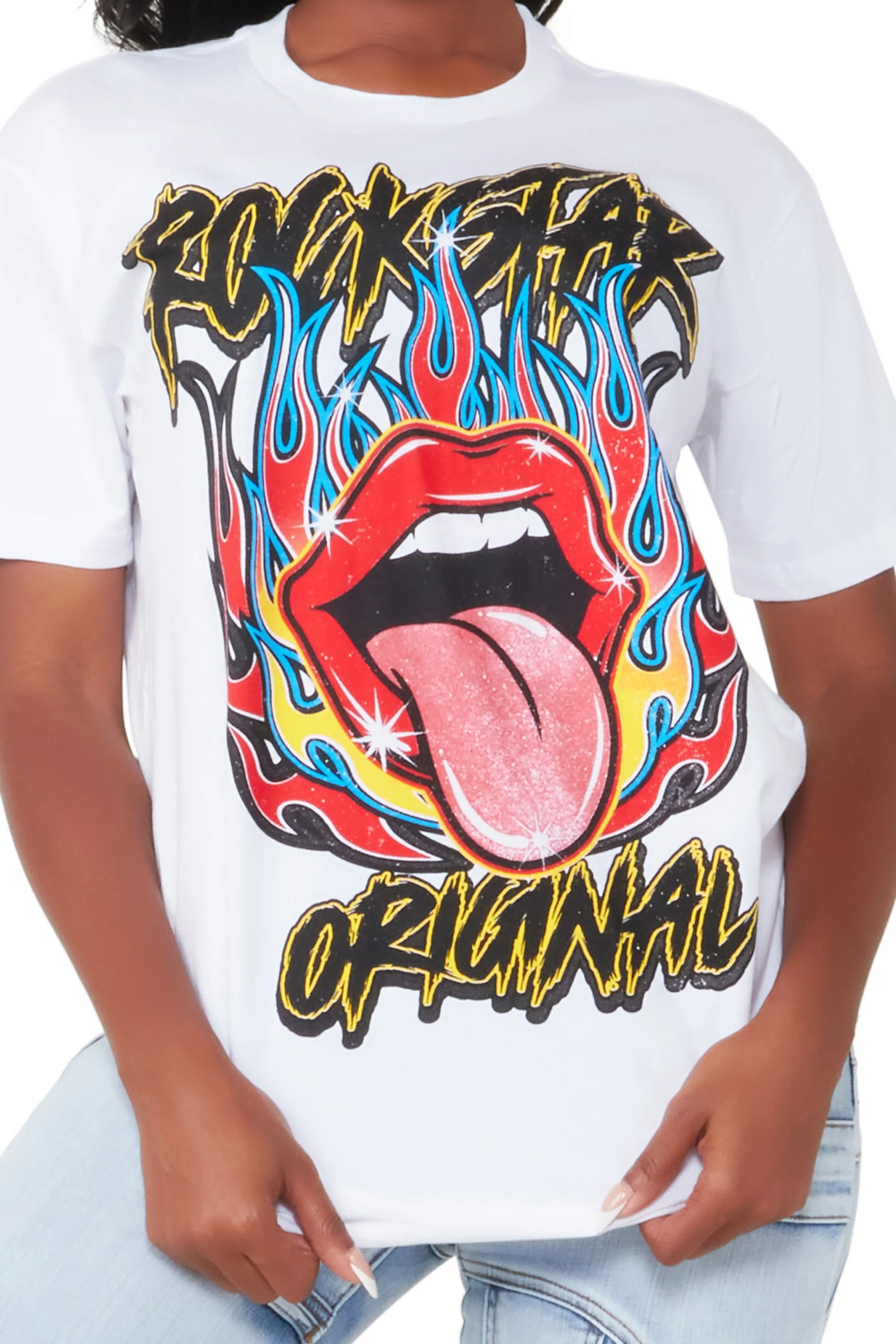 Just A Taste White Oversized Tee sold by Rockstar Original product image thumbnail 2