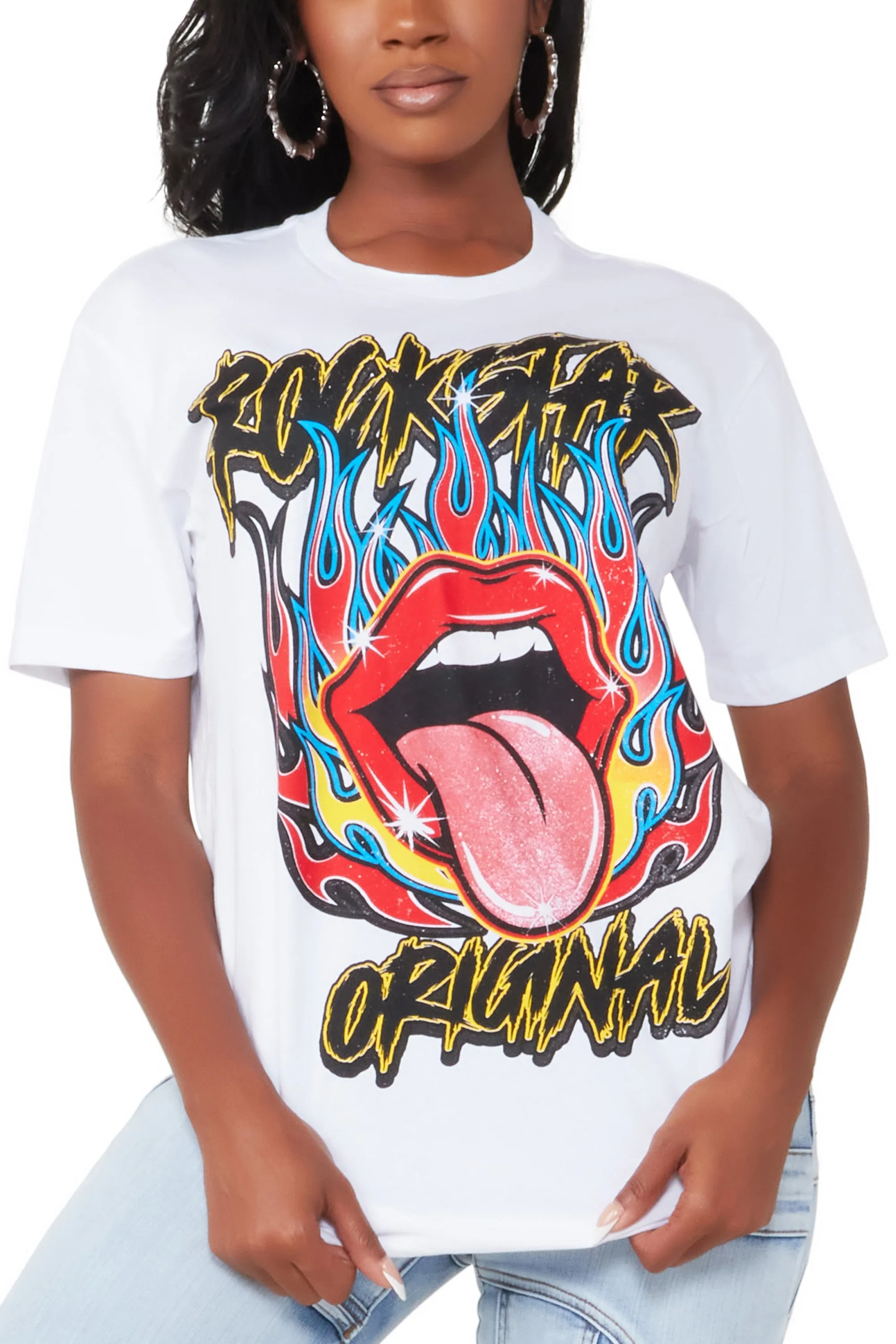 Just A Taste White Oversized Tee sold by Rockstar Original
