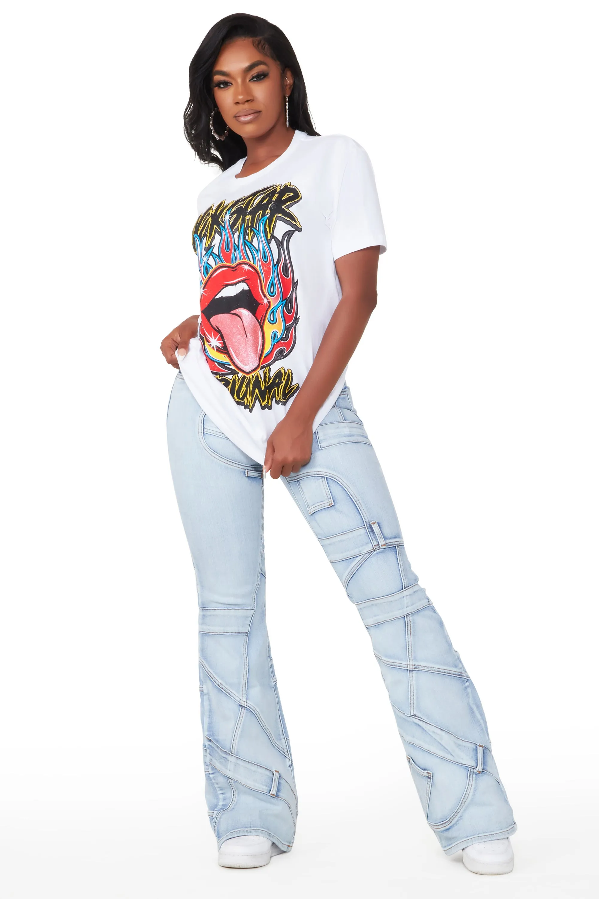 Just A Taste White Oversized Tee sold by Rockstar Original product image thumbnail 5