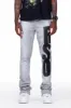 Acotas Grey Patchwork Stacked Flare Pants sold by Rockstar Original