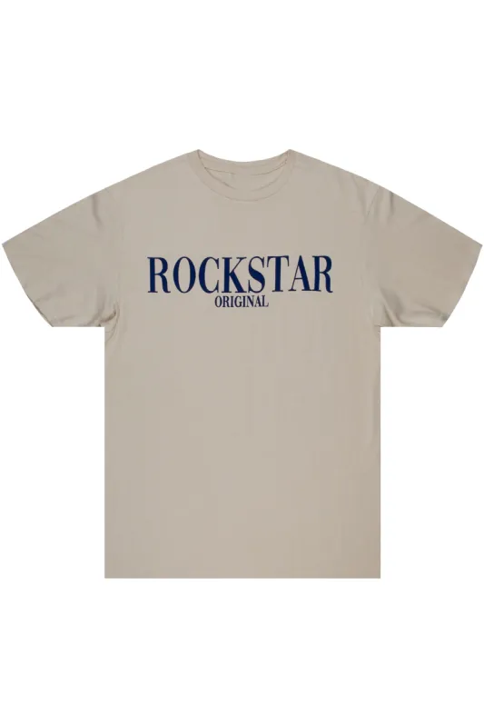 Octavio Printed T-Shirt-Beige/Navy sold by Rockstar Original
