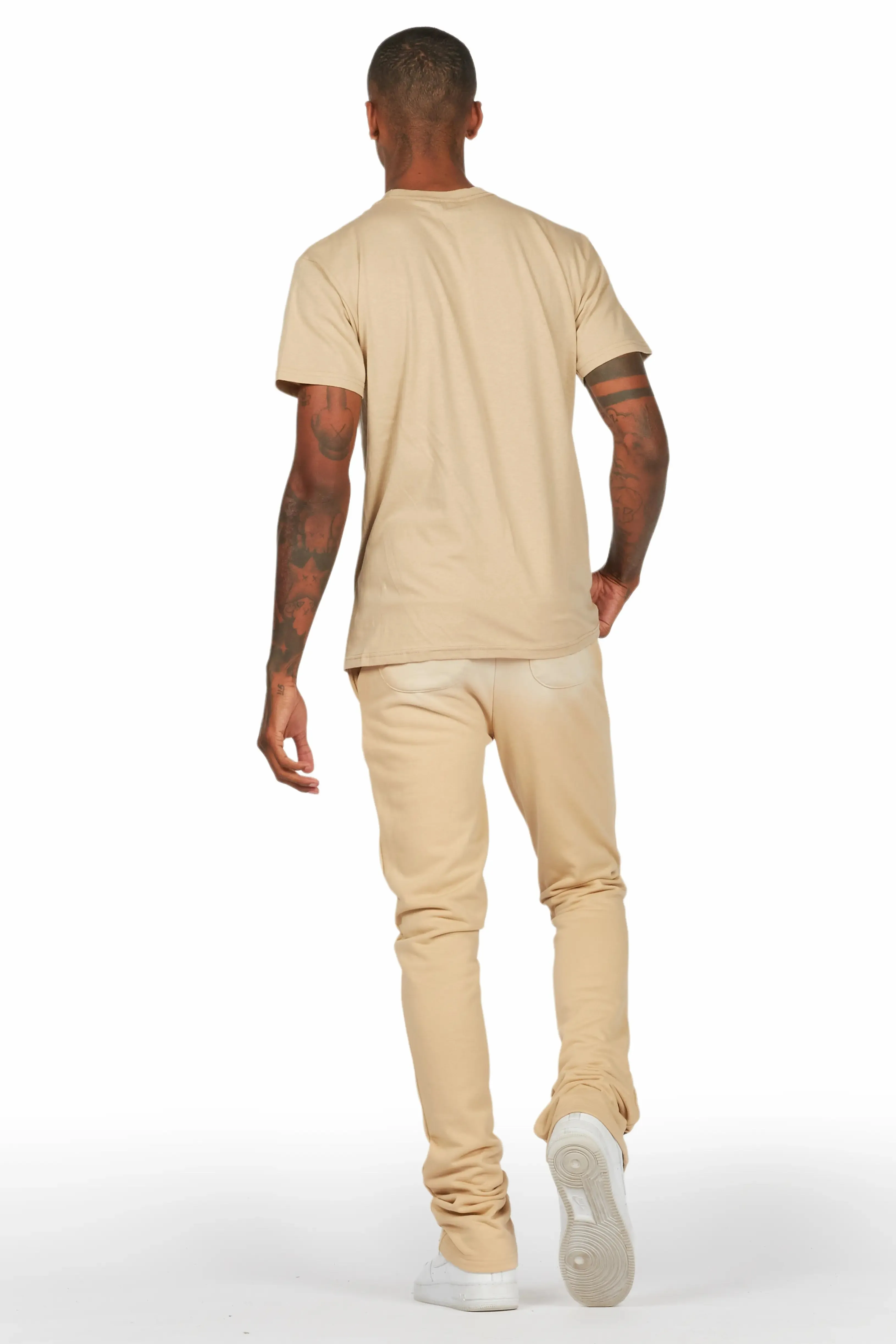 Damani Beige Patchwork Stacked Flare Pants sold by Rockstar Original product image thumbnail 5