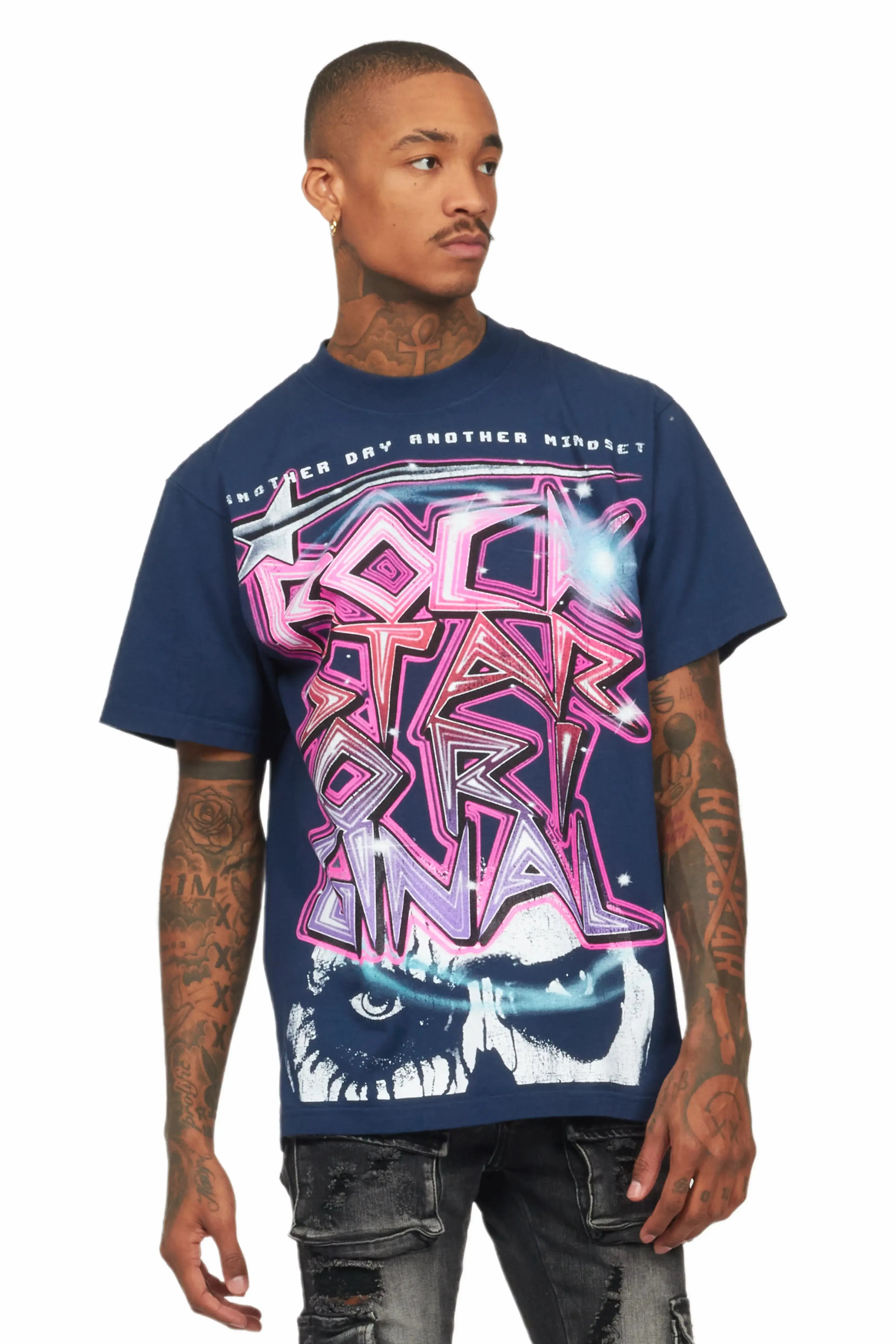 Krog Navy Oversized Graphic T-Shirt sold by Rockstar Original