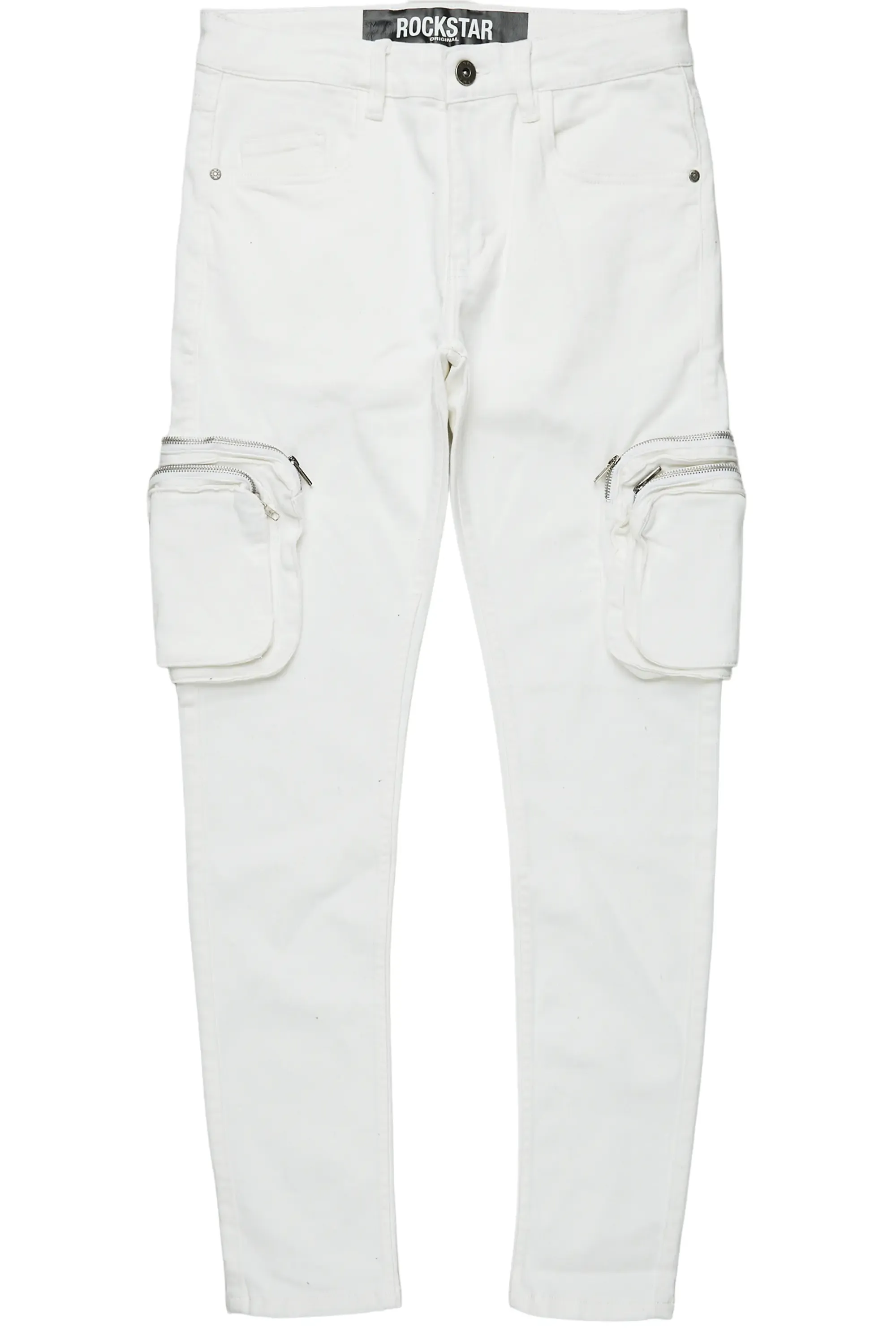 Garren Cream Skinny Fit Cargo Jean sold by Rockstar Original product image thumbnail 3