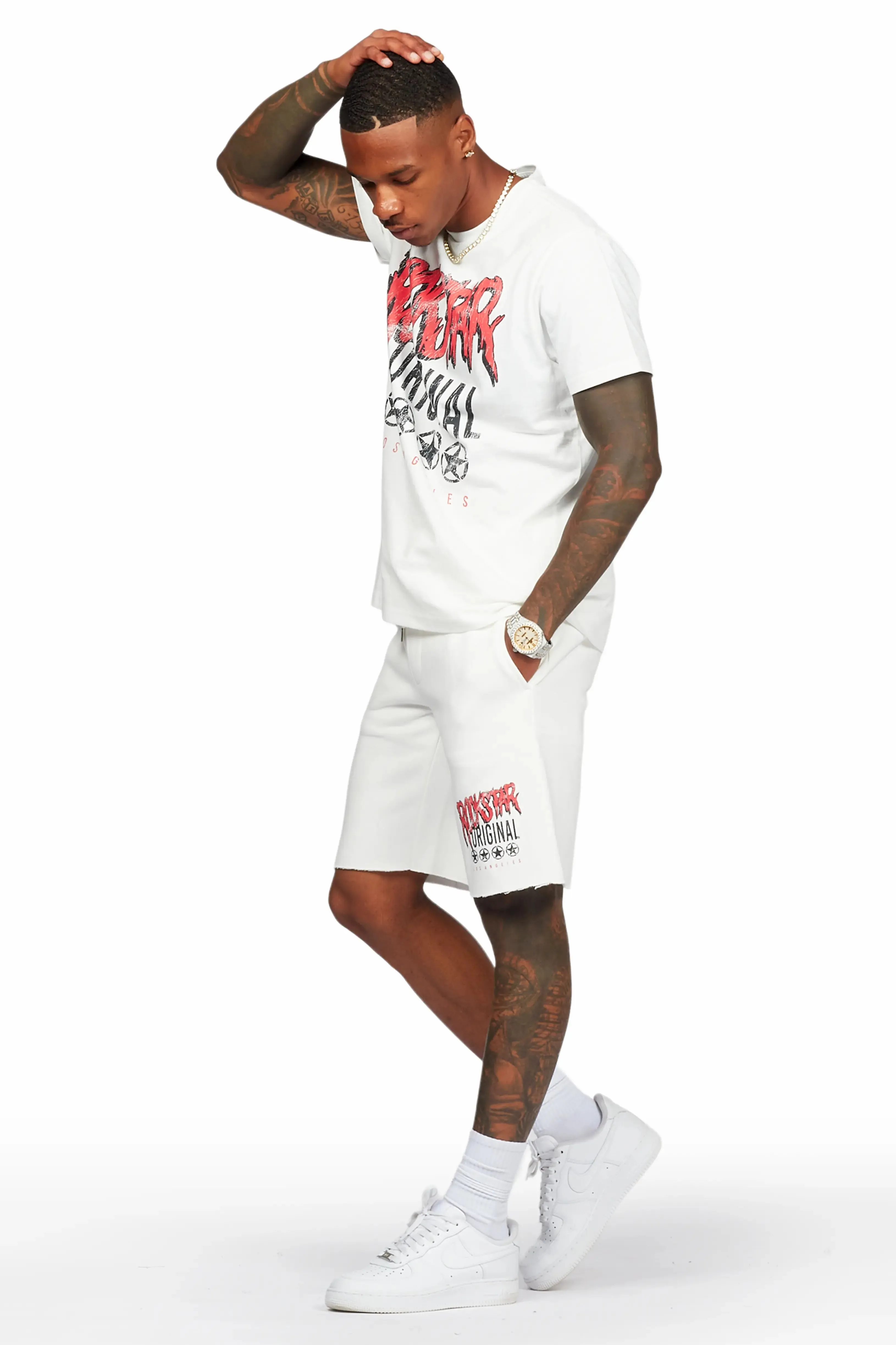 Wizzurd White T-Shirt/Short Set sold by Rockstar Original product image thumbnail 5