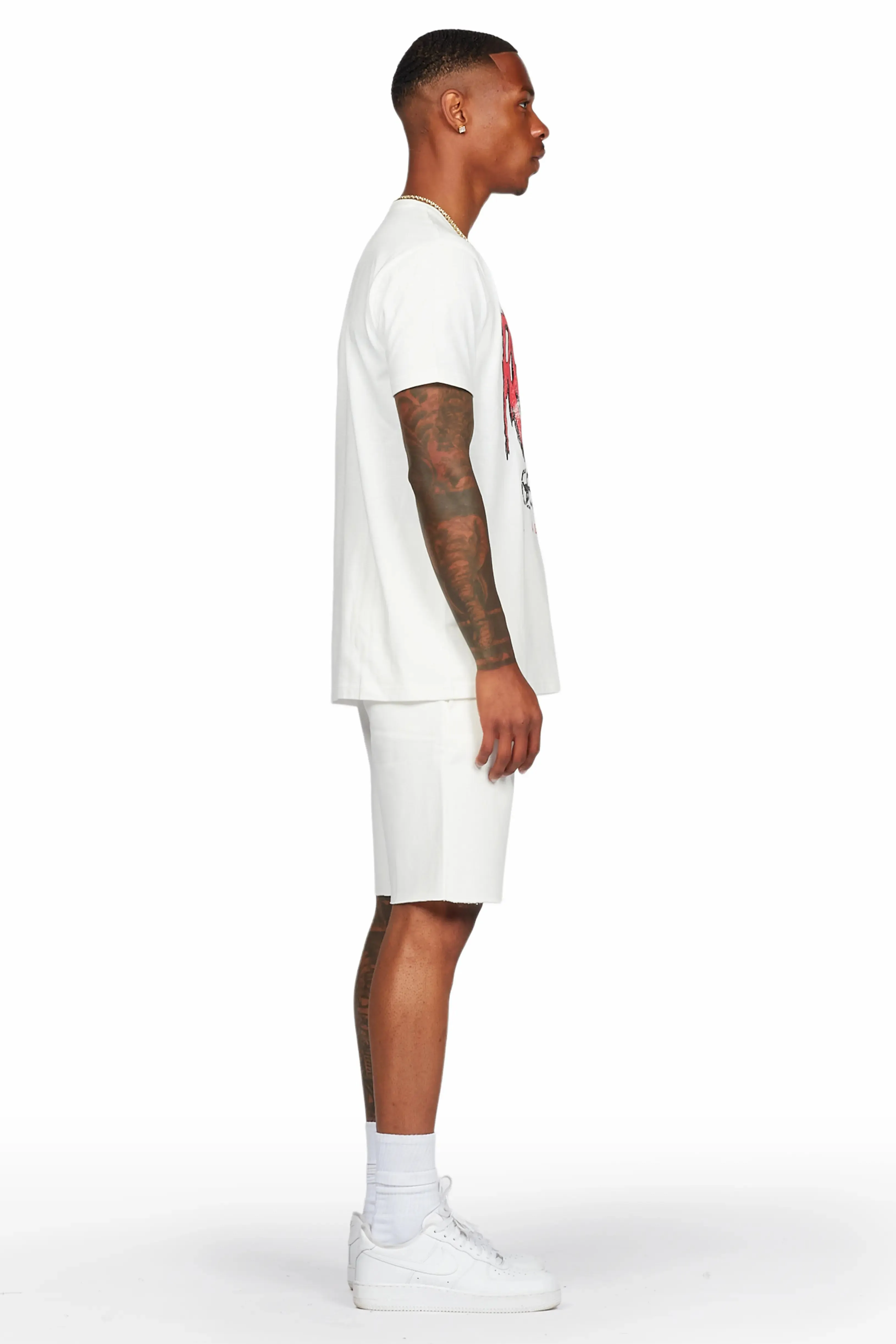 Wizzurd White T-Shirt/Short Set sold by Rockstar Original product image thumbnail 3