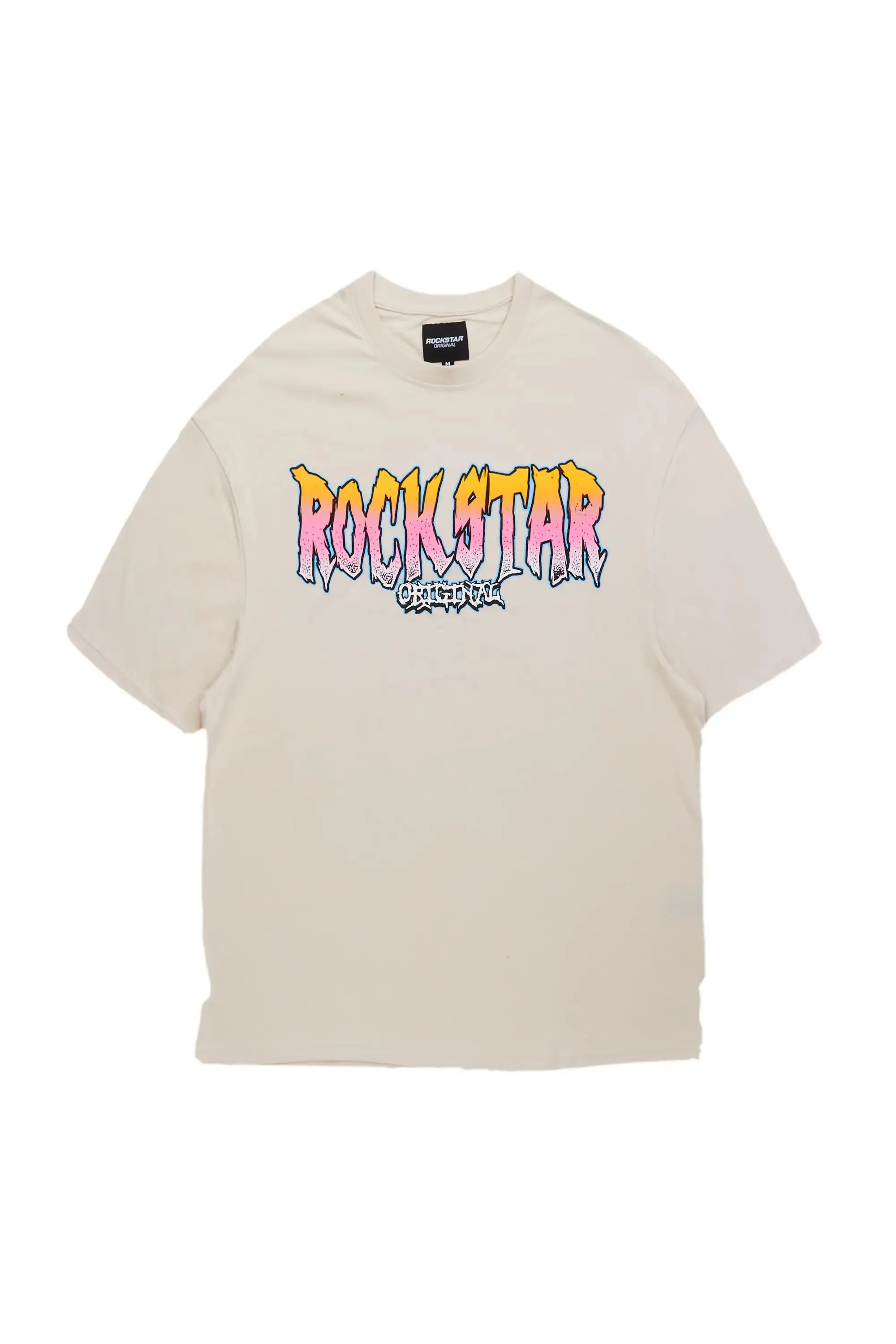 Disstans Beige Oversized Graphic T-Shirt sold by Rockstar Original product image thumbnail 3