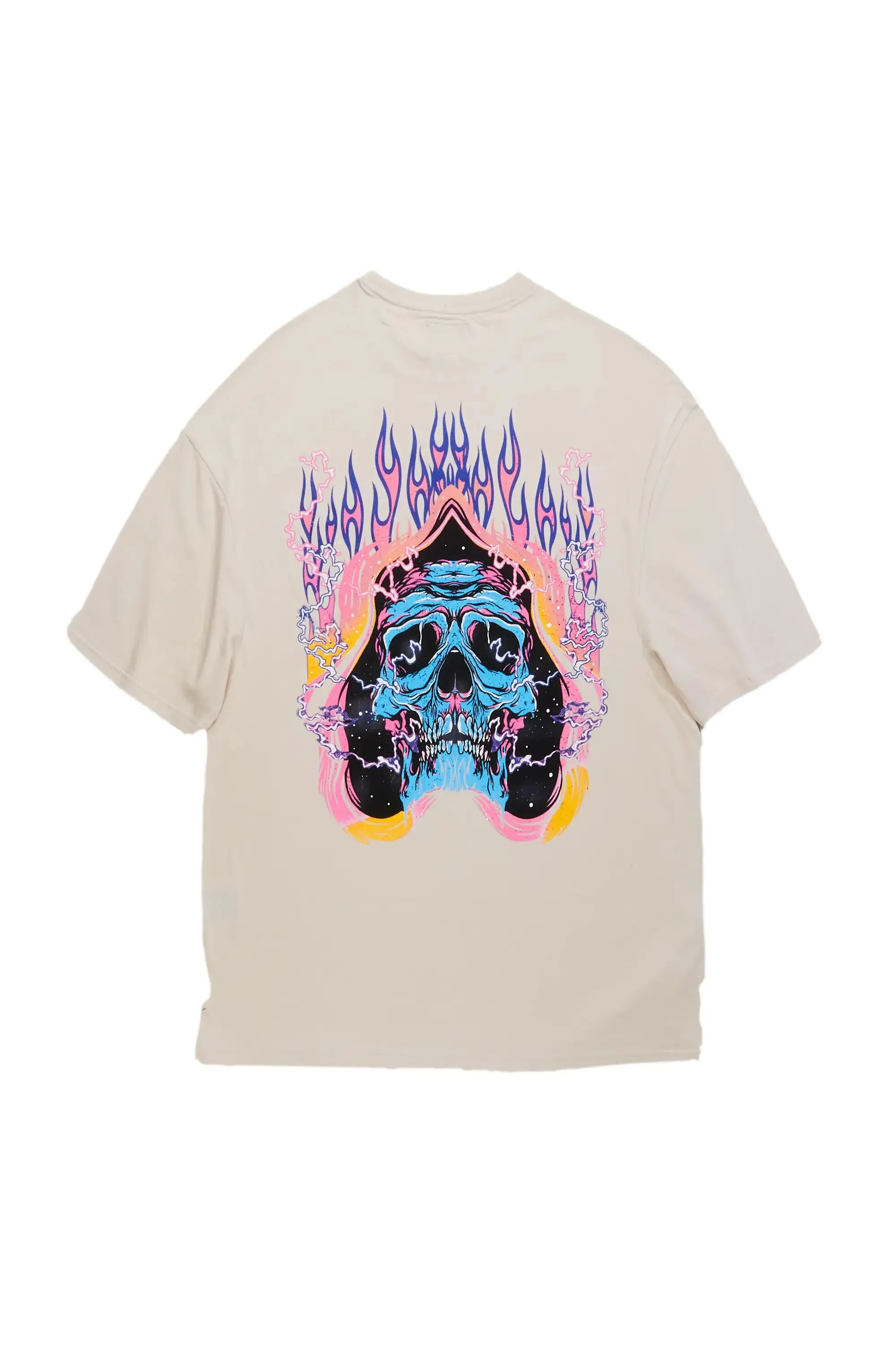 Disstans Beige Oversized Graphic T-Shirt sold by Rockstar Original