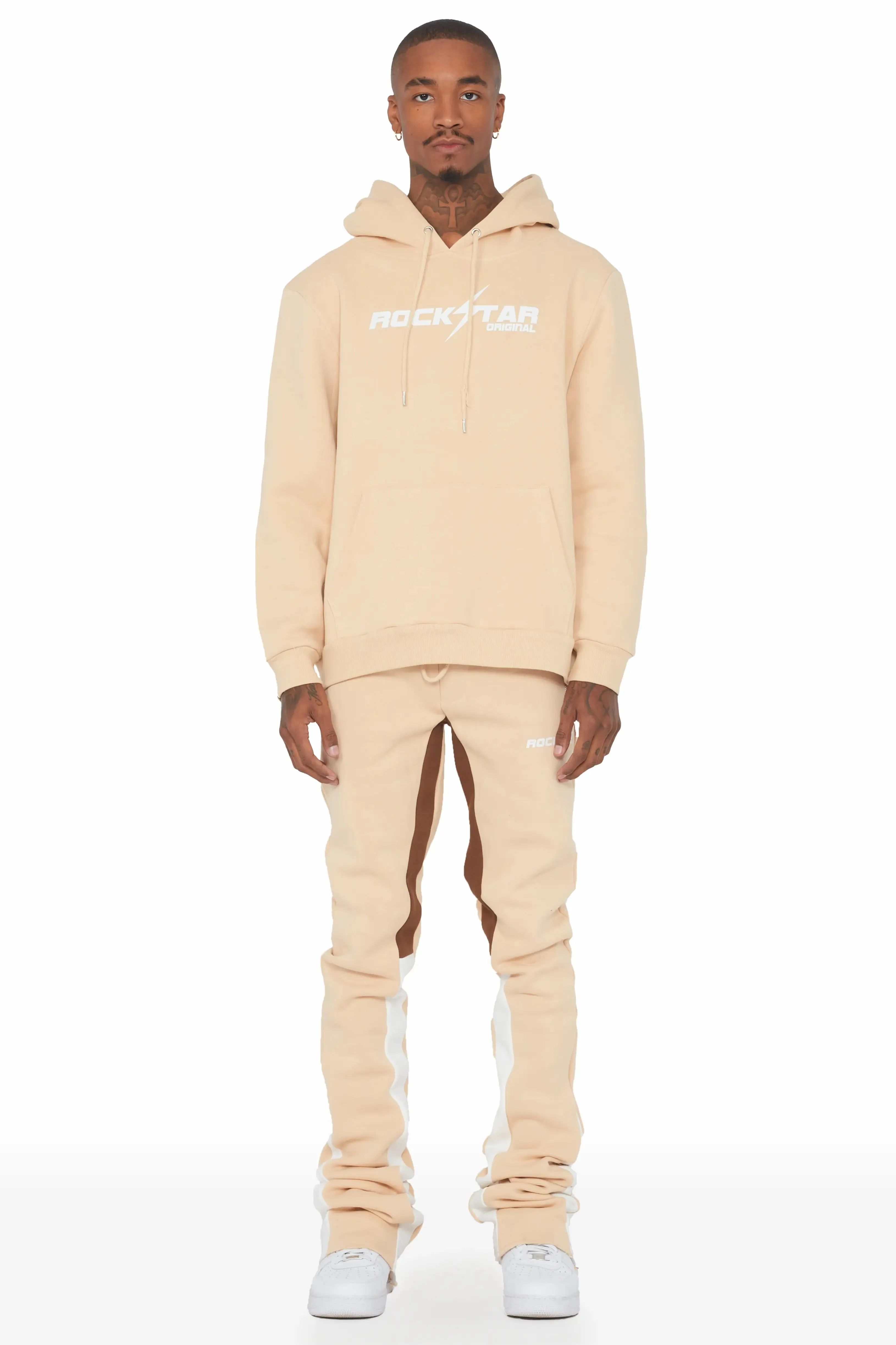 Toby Beige Super Stacked Flare Track Set sold by Rockstar Original