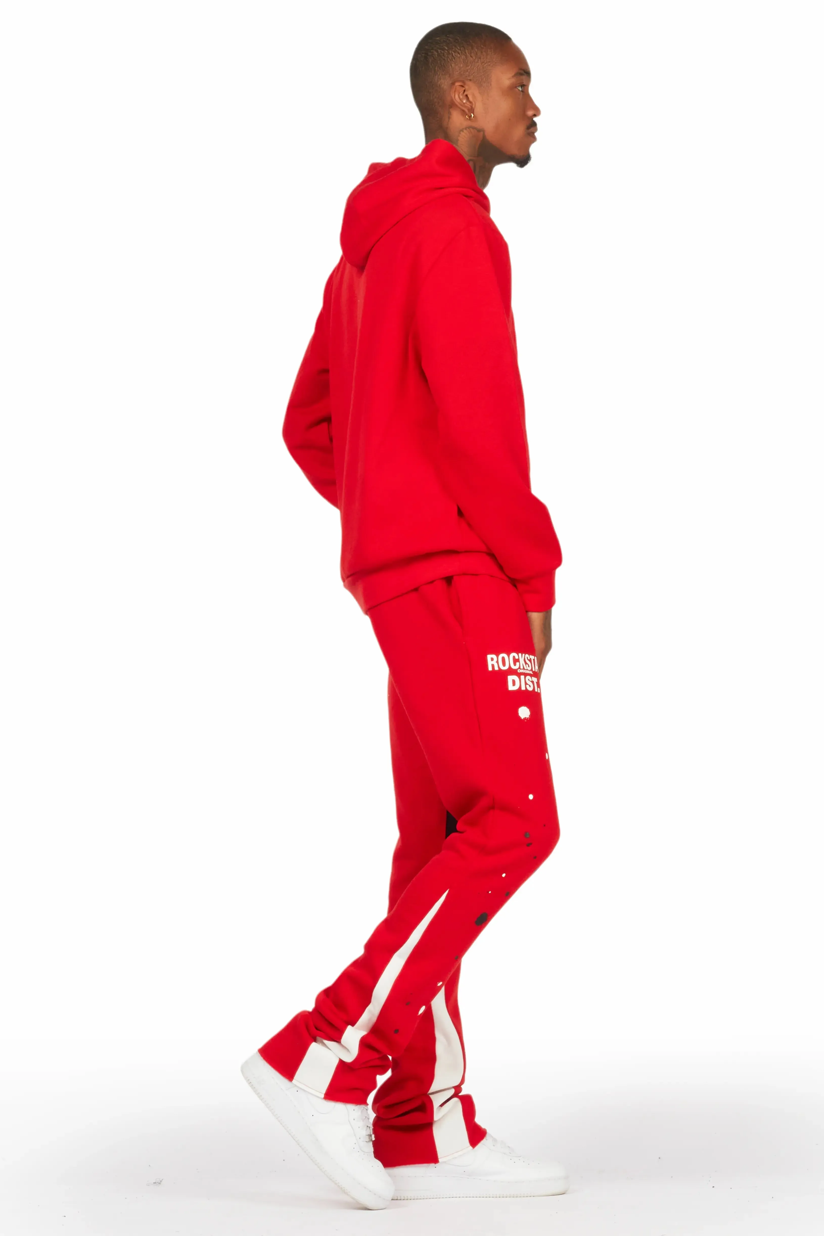 Jaco Red Hoodie Stacked Flare Pant Track Set sold by Rockstar Original product image thumbnail 2