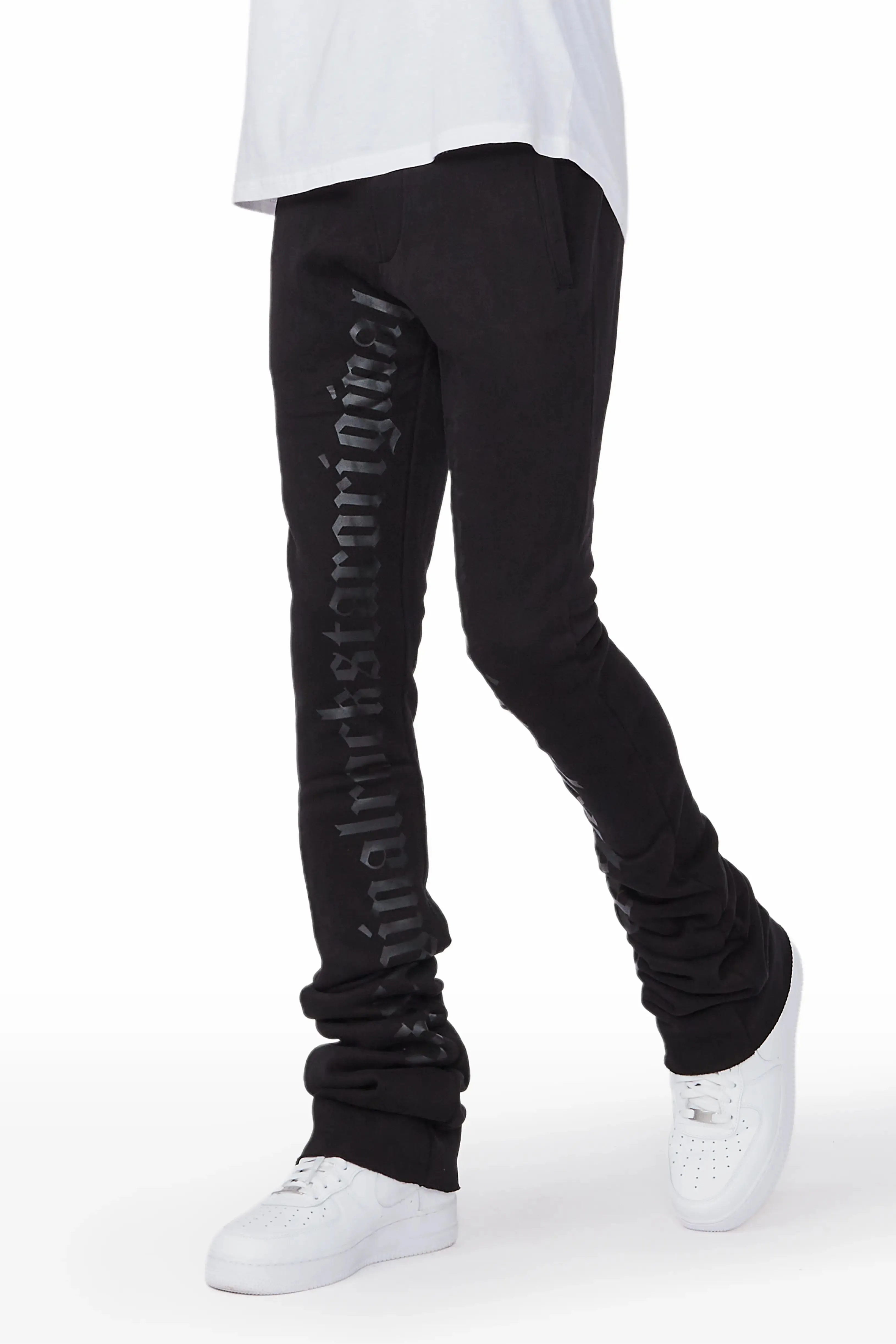 Callie Black Super Stacked Pants sold by Rockstar Original