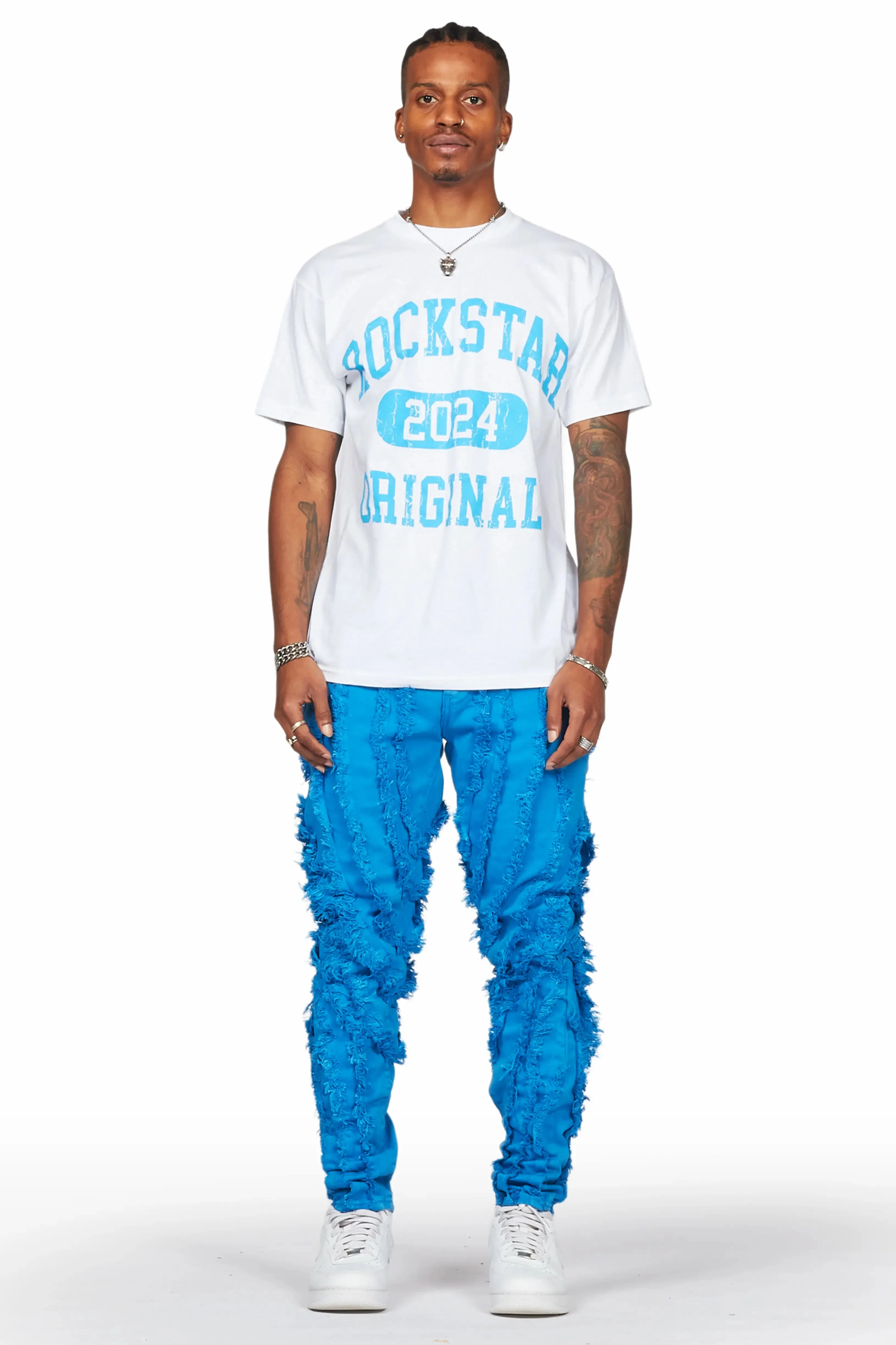 Achilles Blue Raw Edge Skinny Fit Jean sold by Rockstar Original product image thumbnail 3