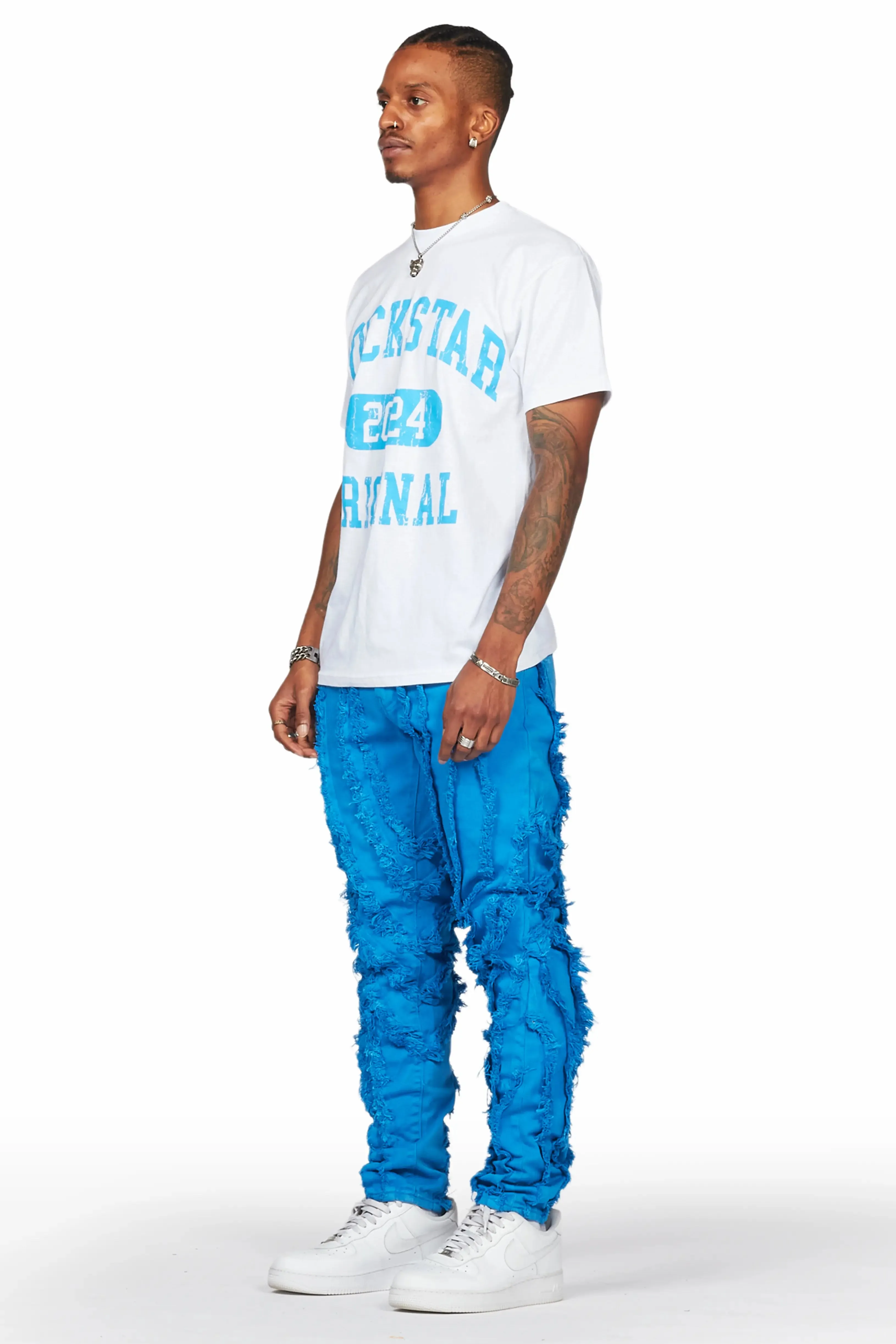 Achilles Blue Raw Edge Skinny Fit Jean sold by Rockstar Original product image thumbnail 4
