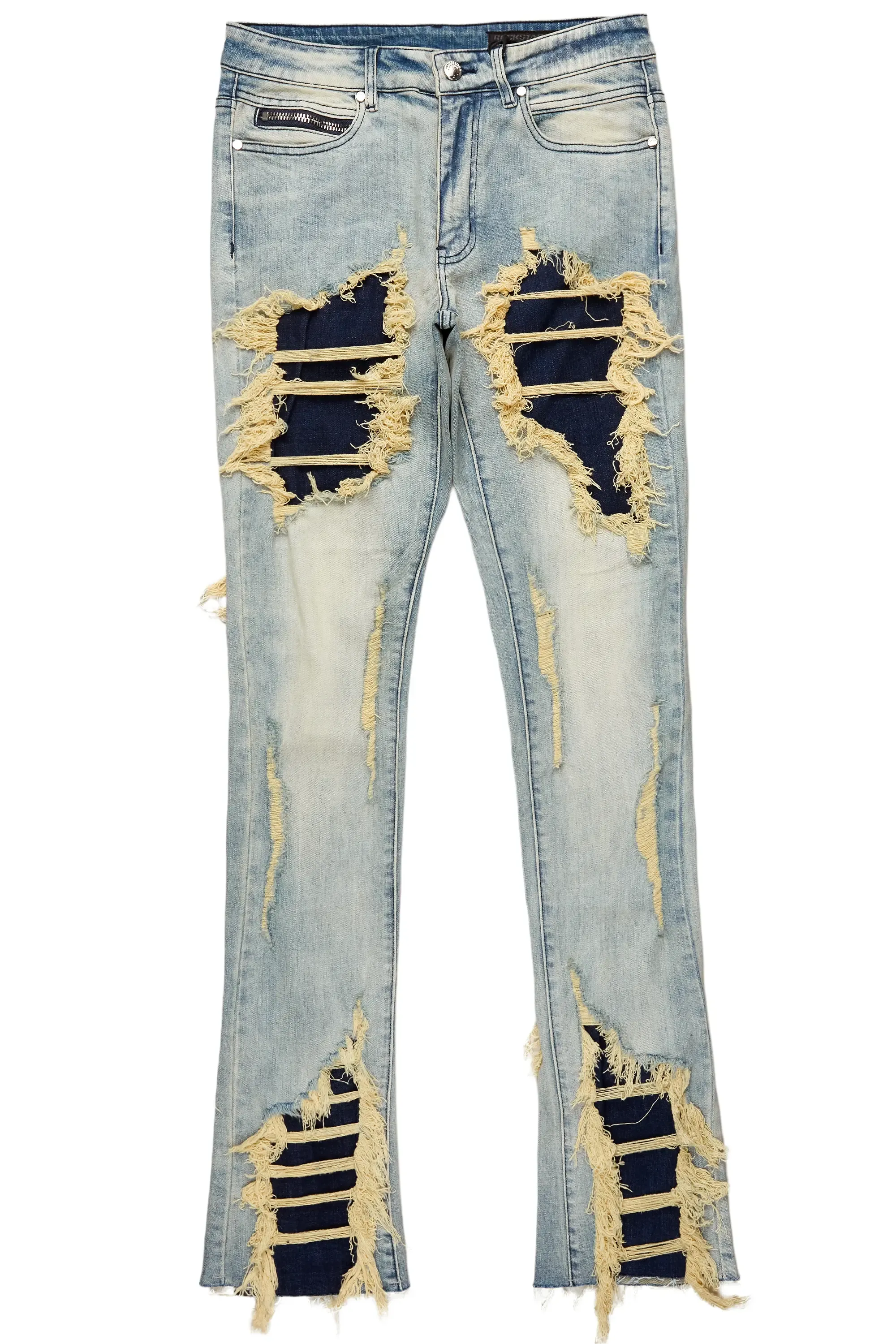 Fateh Light Blue Stacked Flare Jean sold by Rockstar Original product image thumbnail 2