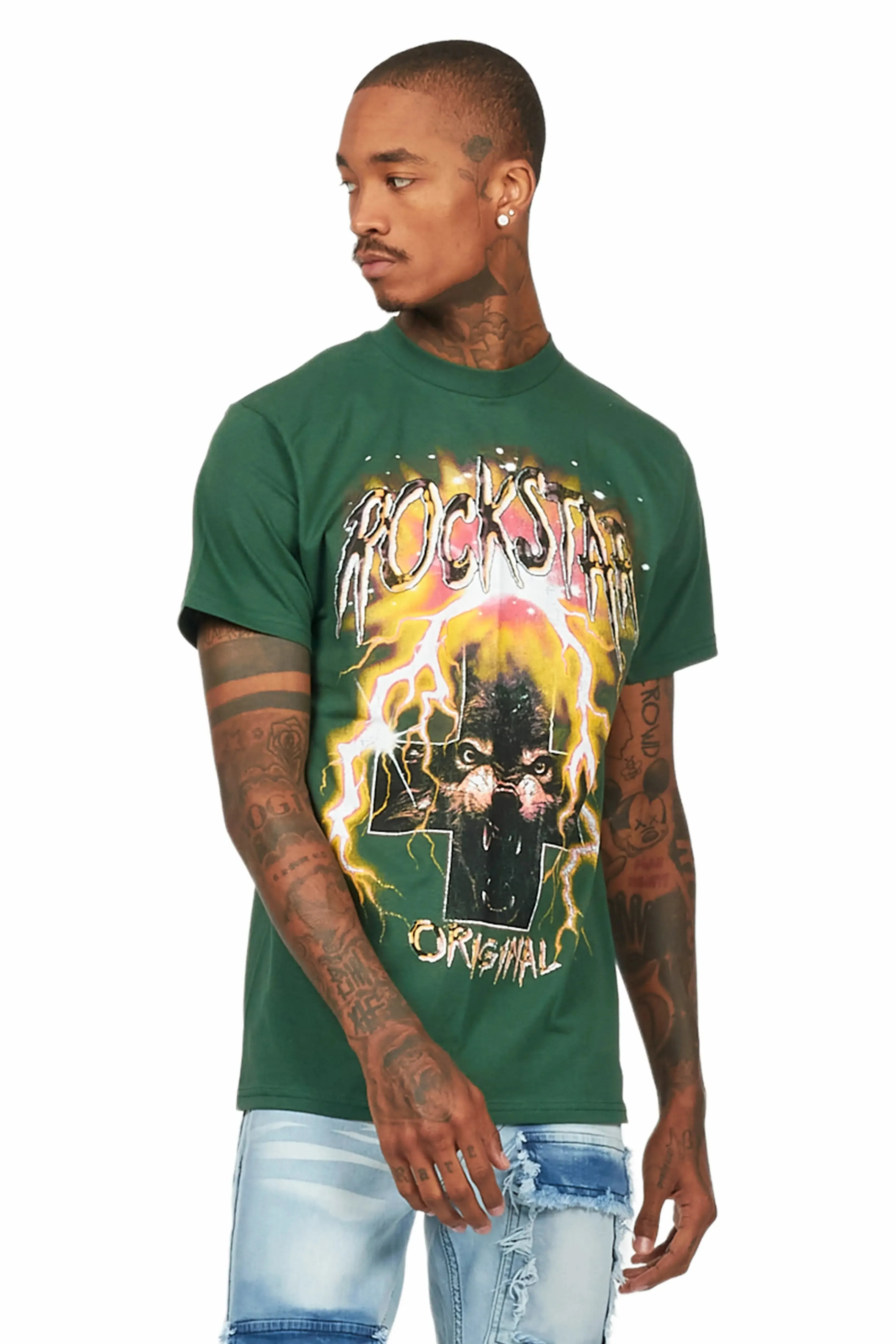 Bolk Forest Green Graphic T-Shirt sold by Rockstar Original product image thumbnail 4