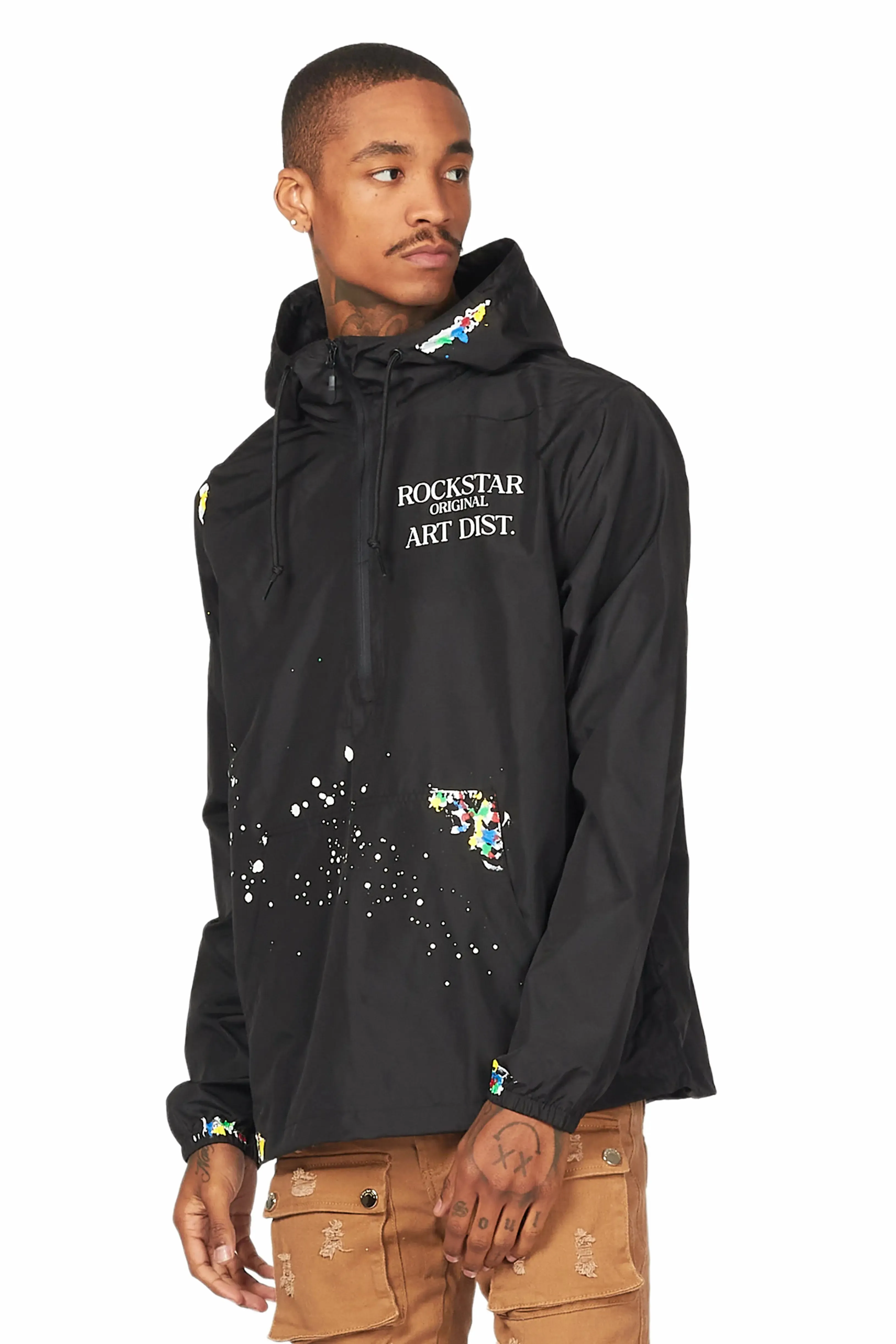 Garix Black Graphic Windbreaker sold by Rockstar Original product image thumbnail 5