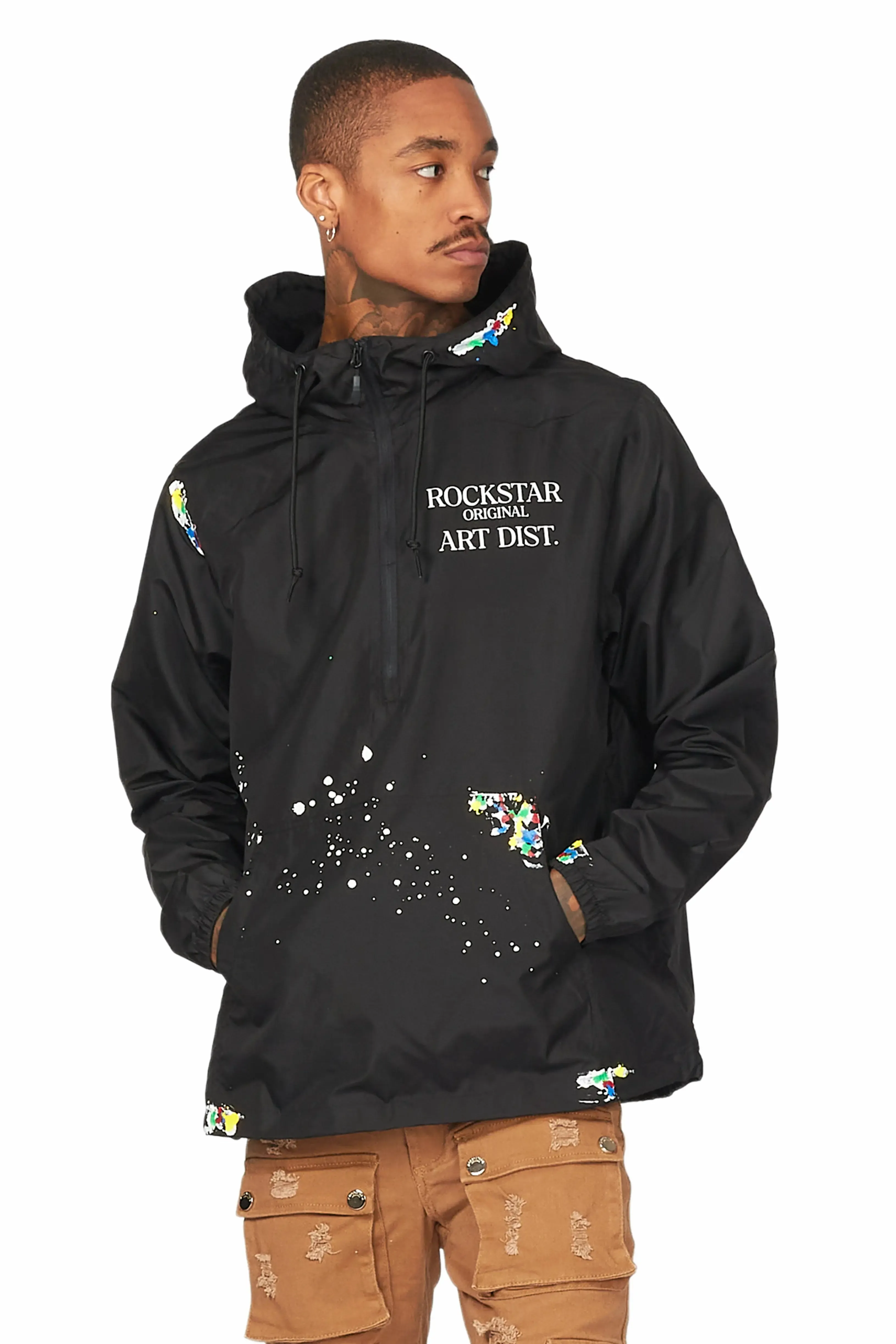 Garix Black Graphic Windbreaker sold by Rockstar Original product image thumbnail 4