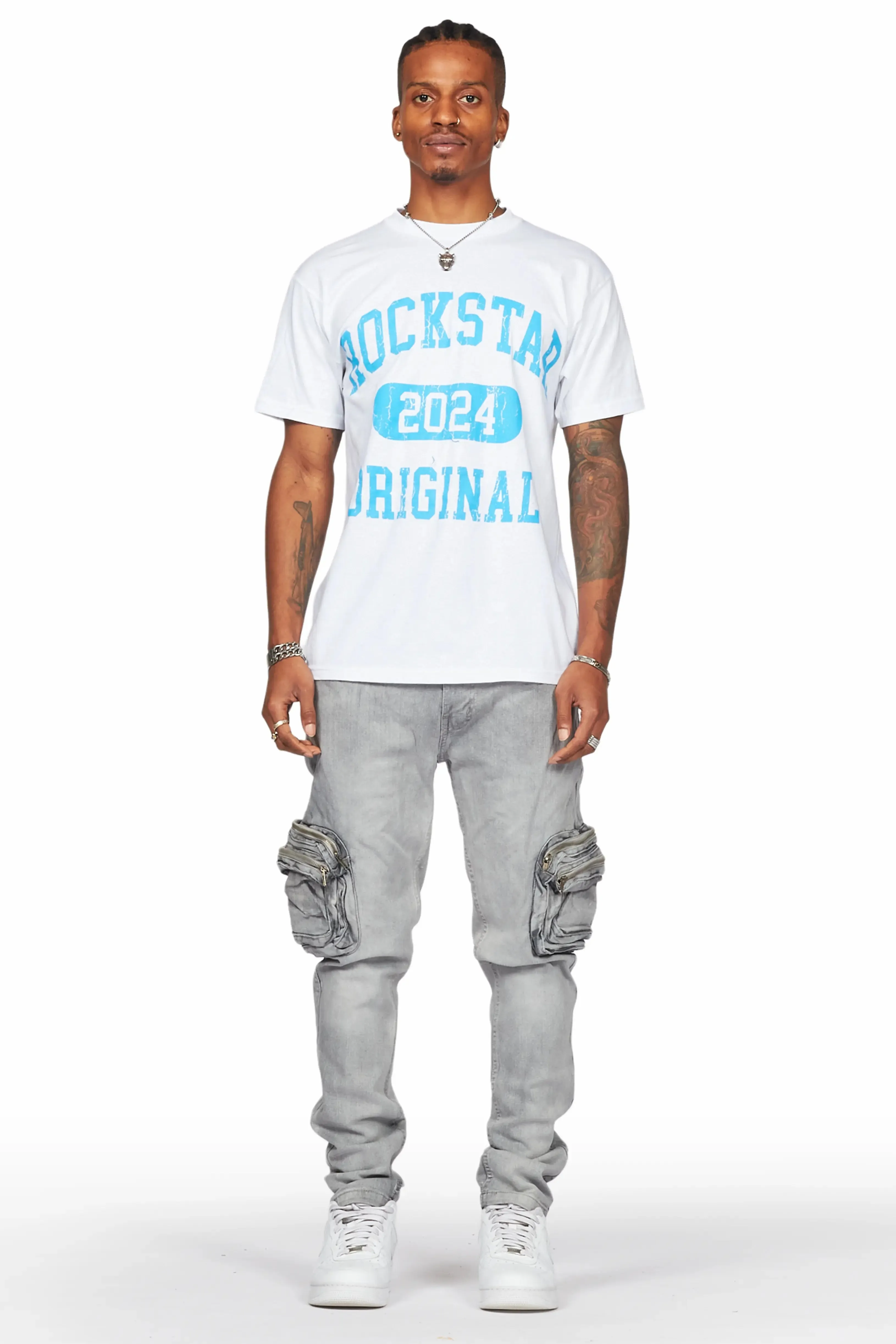Falan Grey Skinny Fit Cargo Jean sold by Rockstar Original product image thumbnail 3