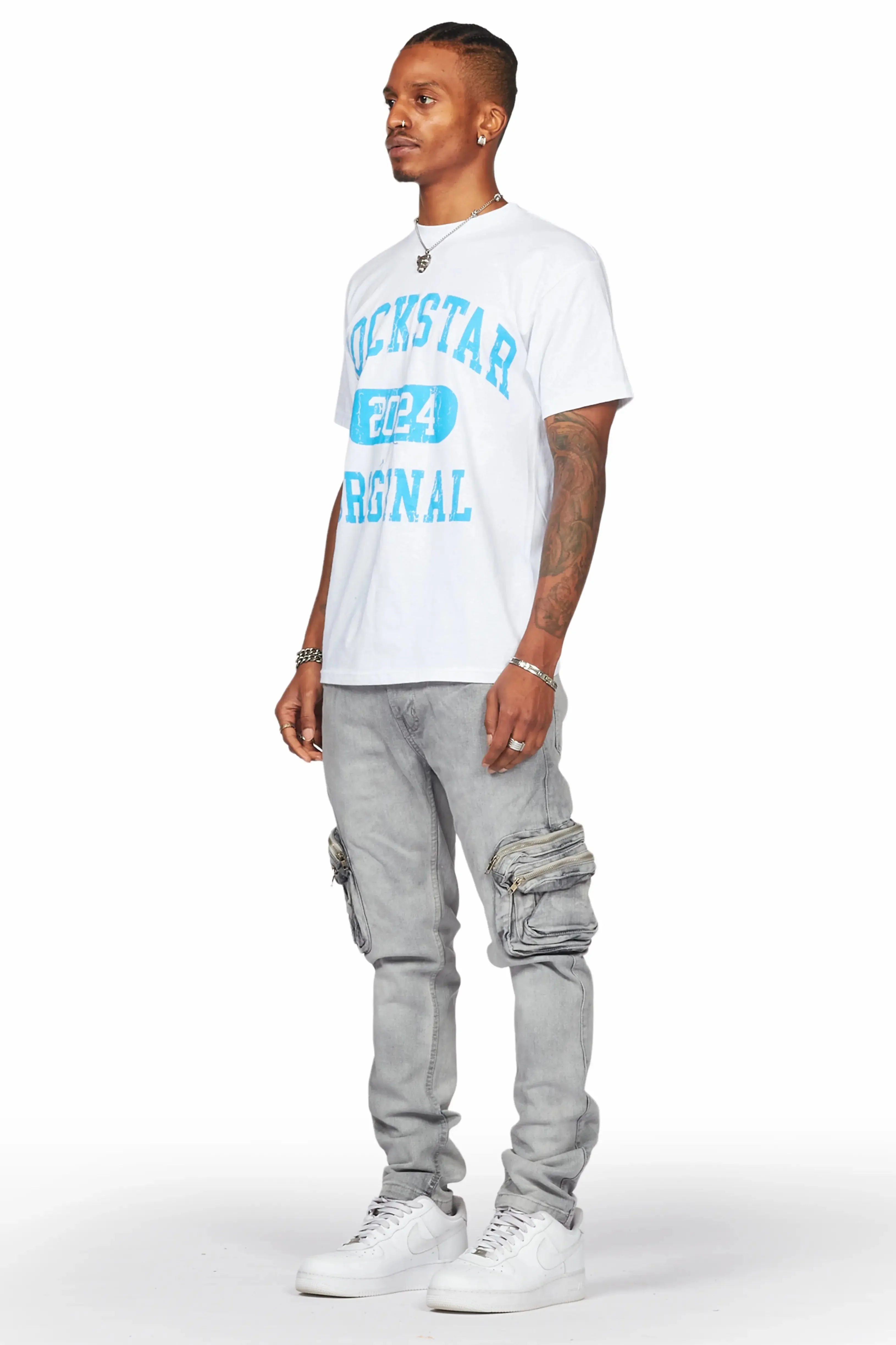 Falan Grey Skinny Fit Cargo Jean sold by Rockstar Original product image thumbnail 4