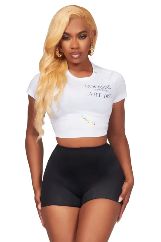 Lashina White Crop T-Shirt sold by Rockstar Original