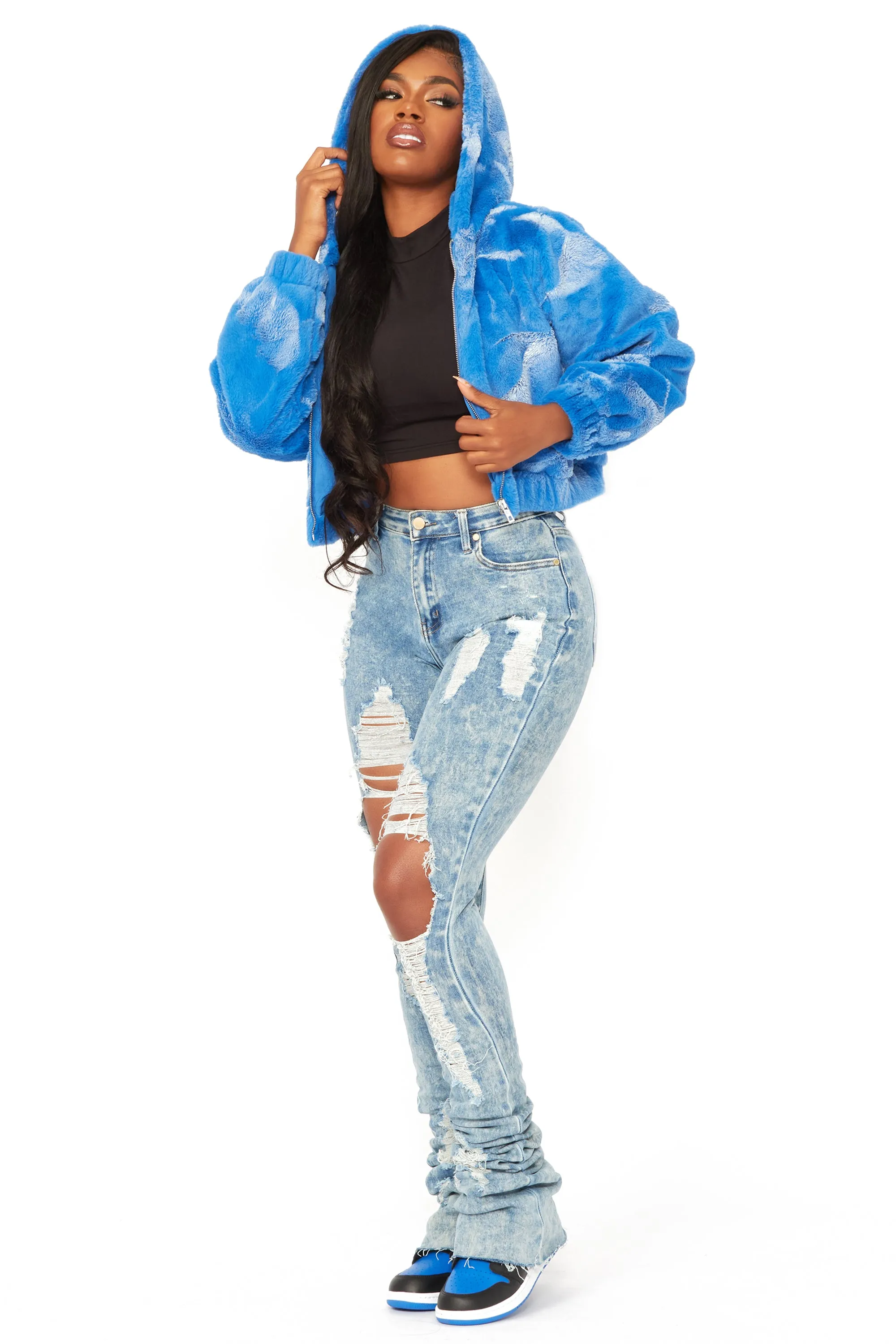 Charise Blue Fur Jacket sold by Rockstar Original product image thumbnail 3