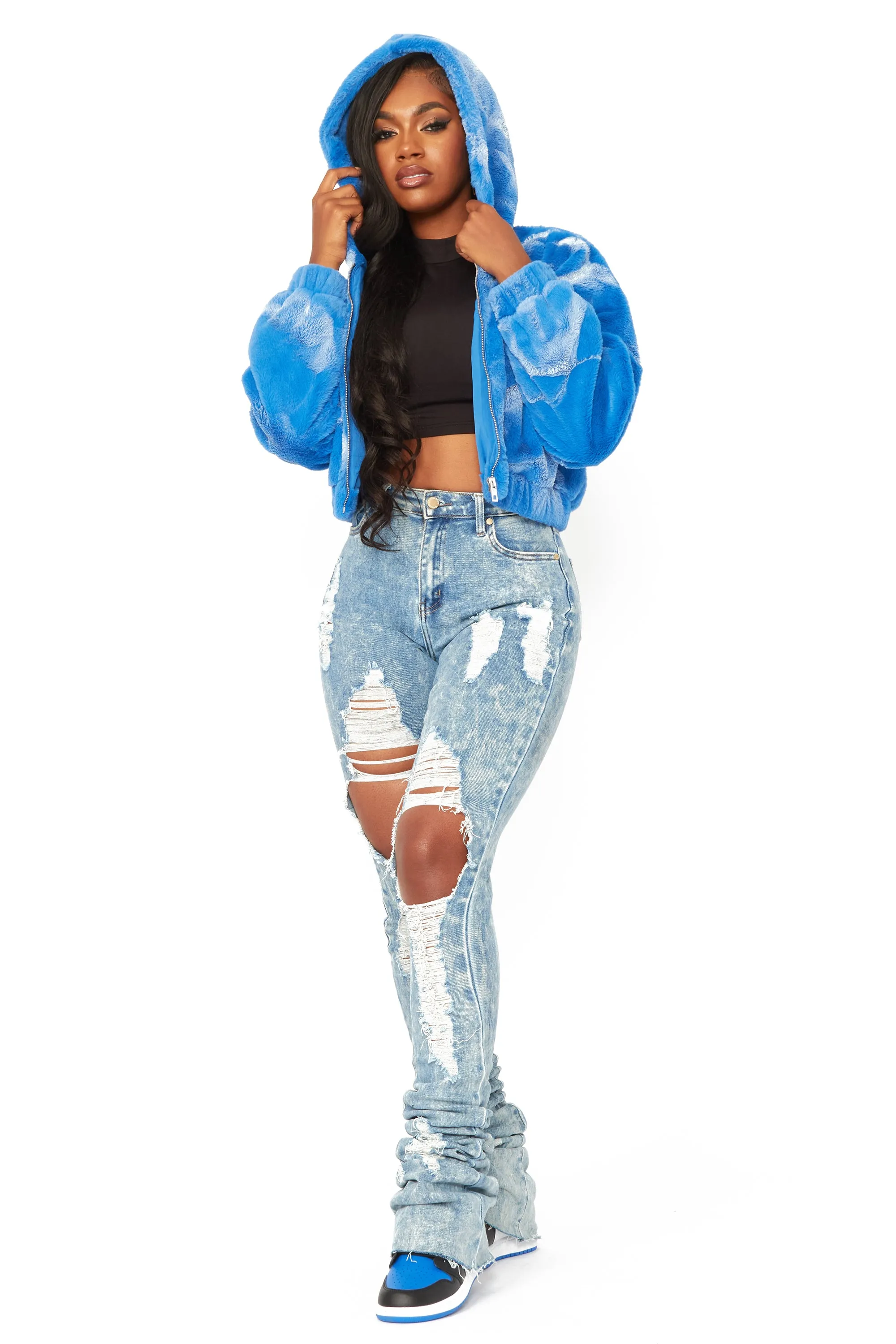 Charise Blue Fur Jacket sold by Rockstar Original product image thumbnail 4