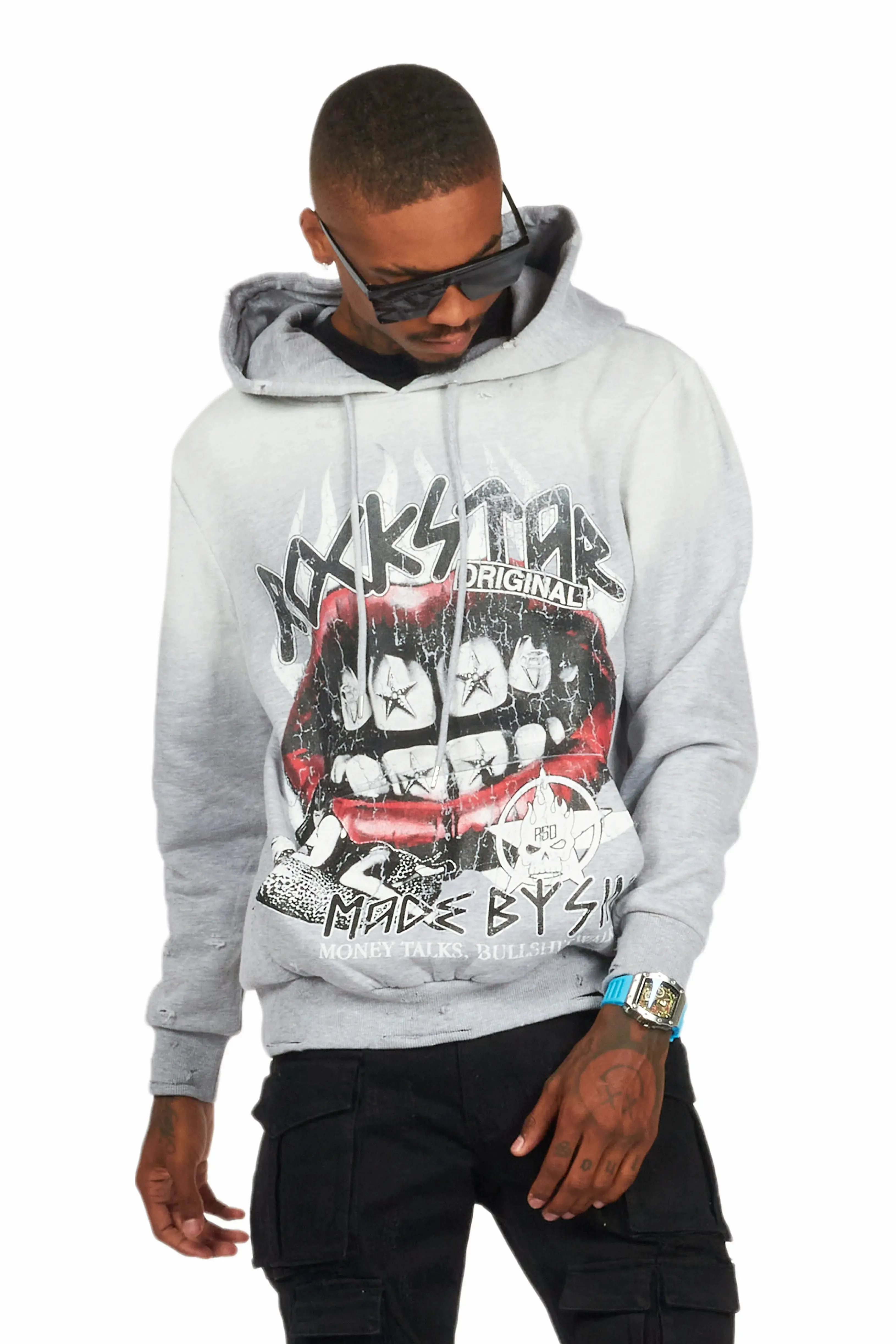 Gard Heather Grey Graphic Hoodie sold by Rockstar Original product image thumbnail 4