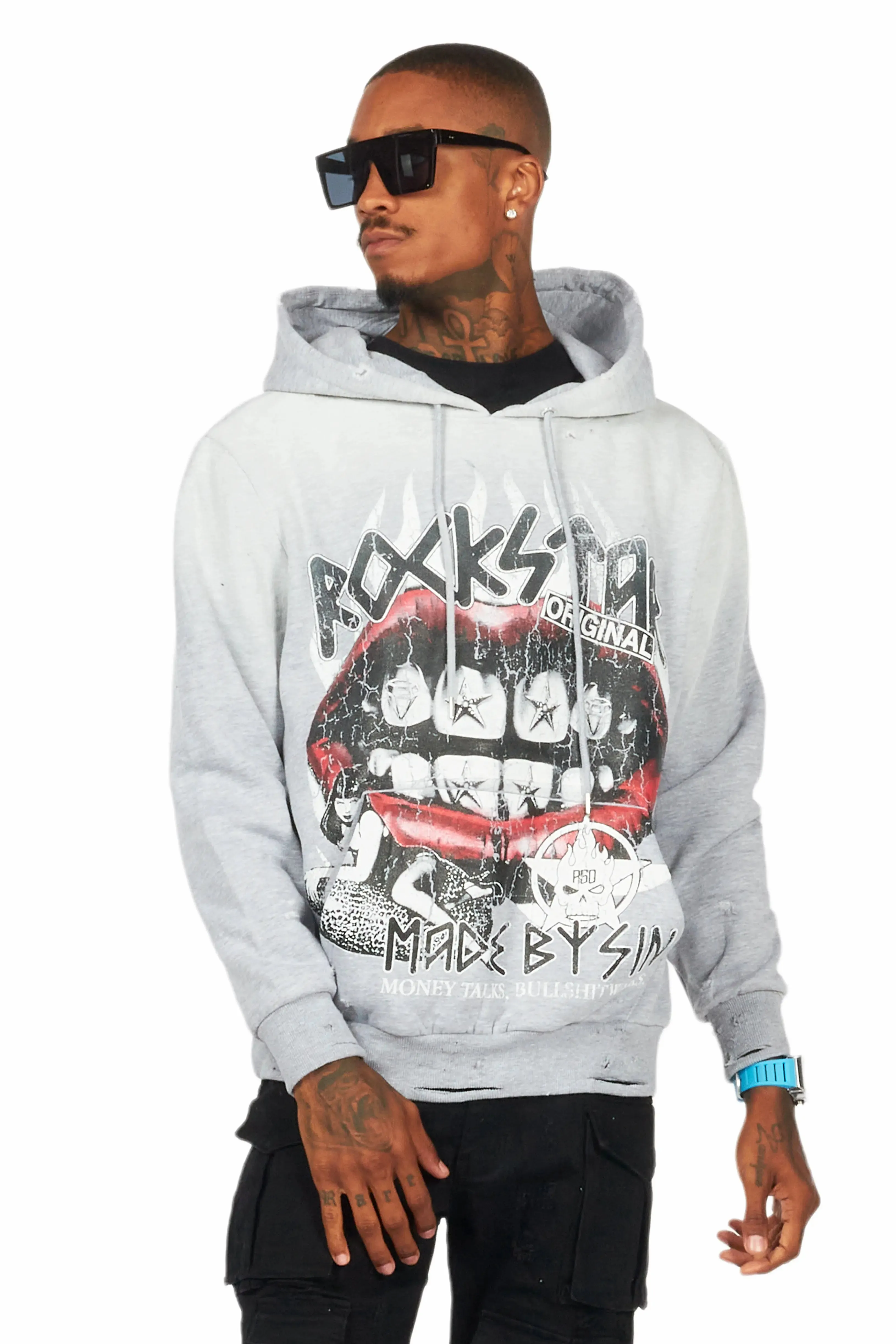 Gard Heather Grey Graphic Hoodie sold by Rockstar Original product image thumbnail 2
