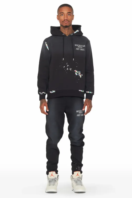Rockstar Art Dist. Black Hoodie Slim Fit Track Set sold by Rockstar Original